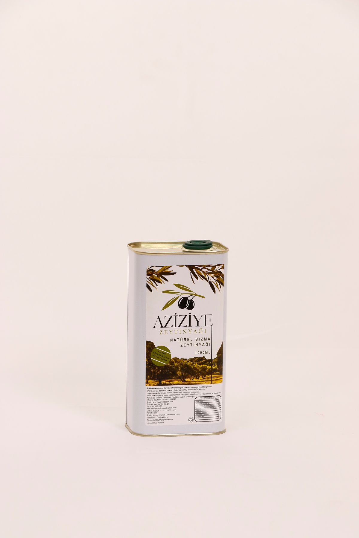 Natural Aziziye Zeytinyağı Olgun Hasat Soğuk Sıkım Naturel Sızma Zeytinyağı 1 Lt