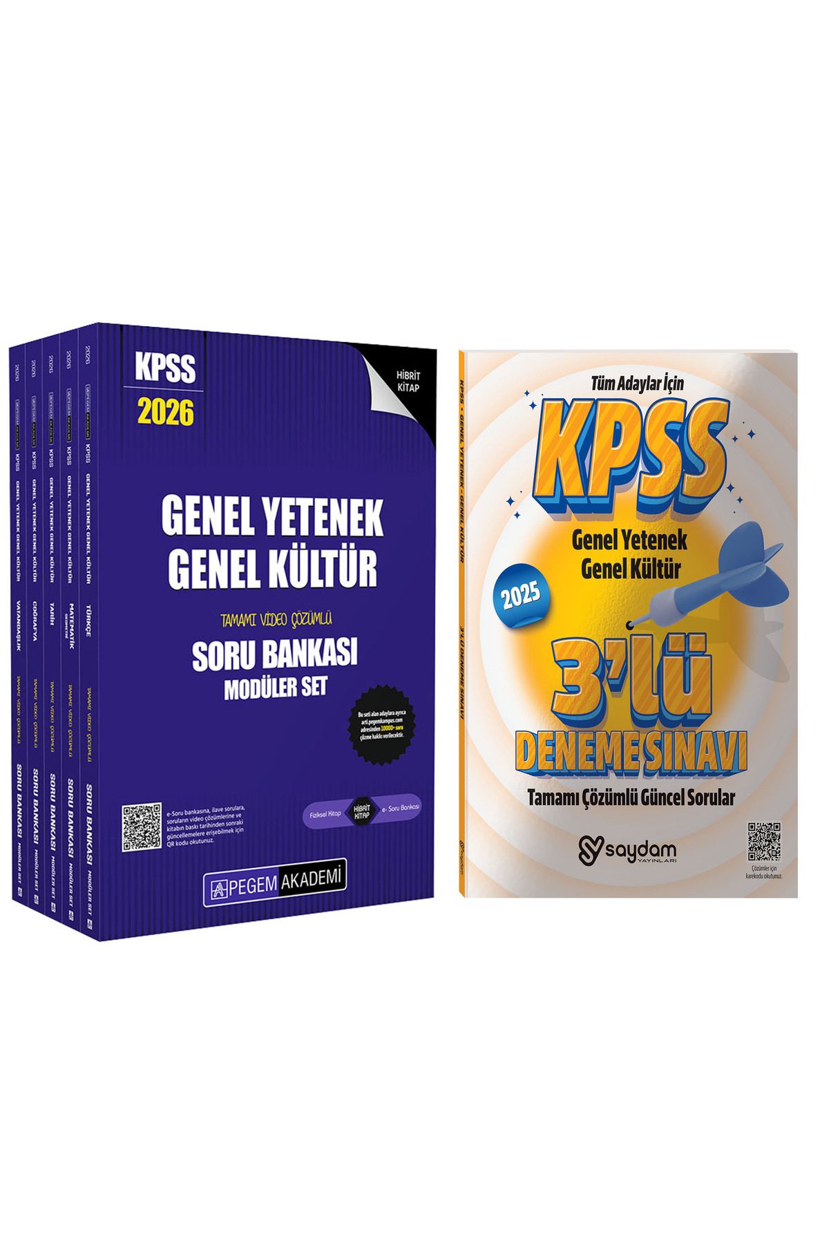 Pegem Akademi Yayıncılık 2026 KPSS Genel Yetenek Genel Kültür Tamamı Çözümlü Soru Bankası 5 Kitap(Hibrit,944 sayfa)-3Deneme