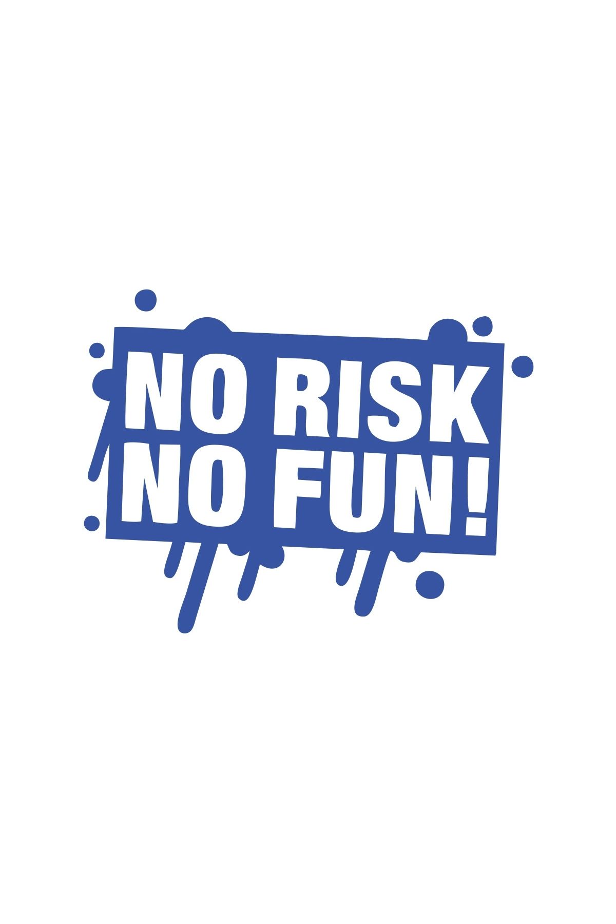 Reysa Tasarım No Risk No Fun Araba Sticker 17x17 Cm Mavi