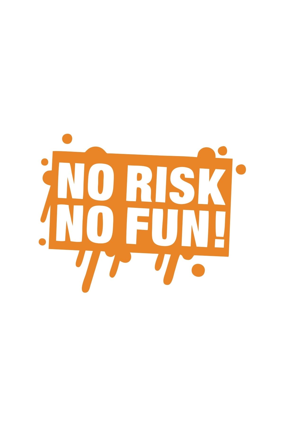 Reysa Tasarım No Risk No Fun Araba Sticker 17x17 Cm Turuncu