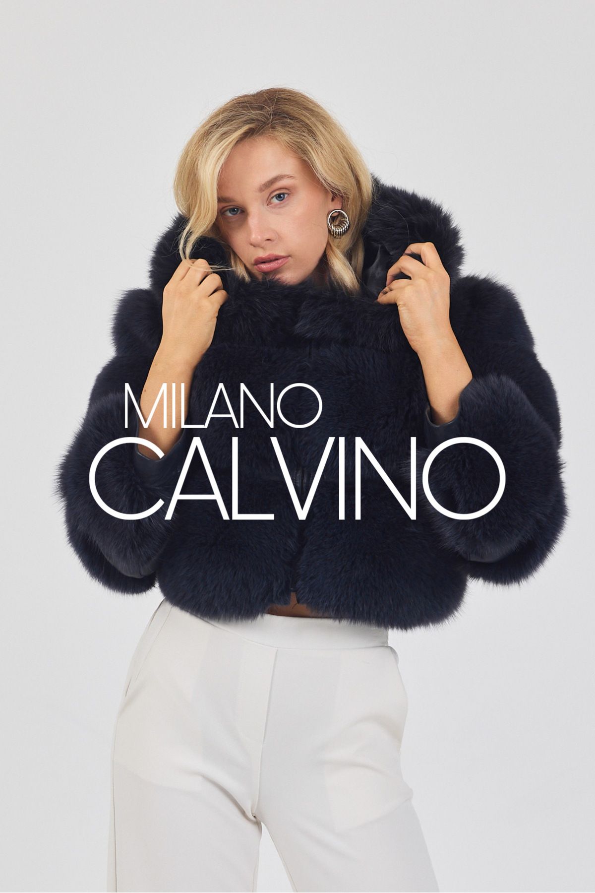 Milano Calvino Kapşonlu Kürk Ceket Kolları Çıkarılabilir