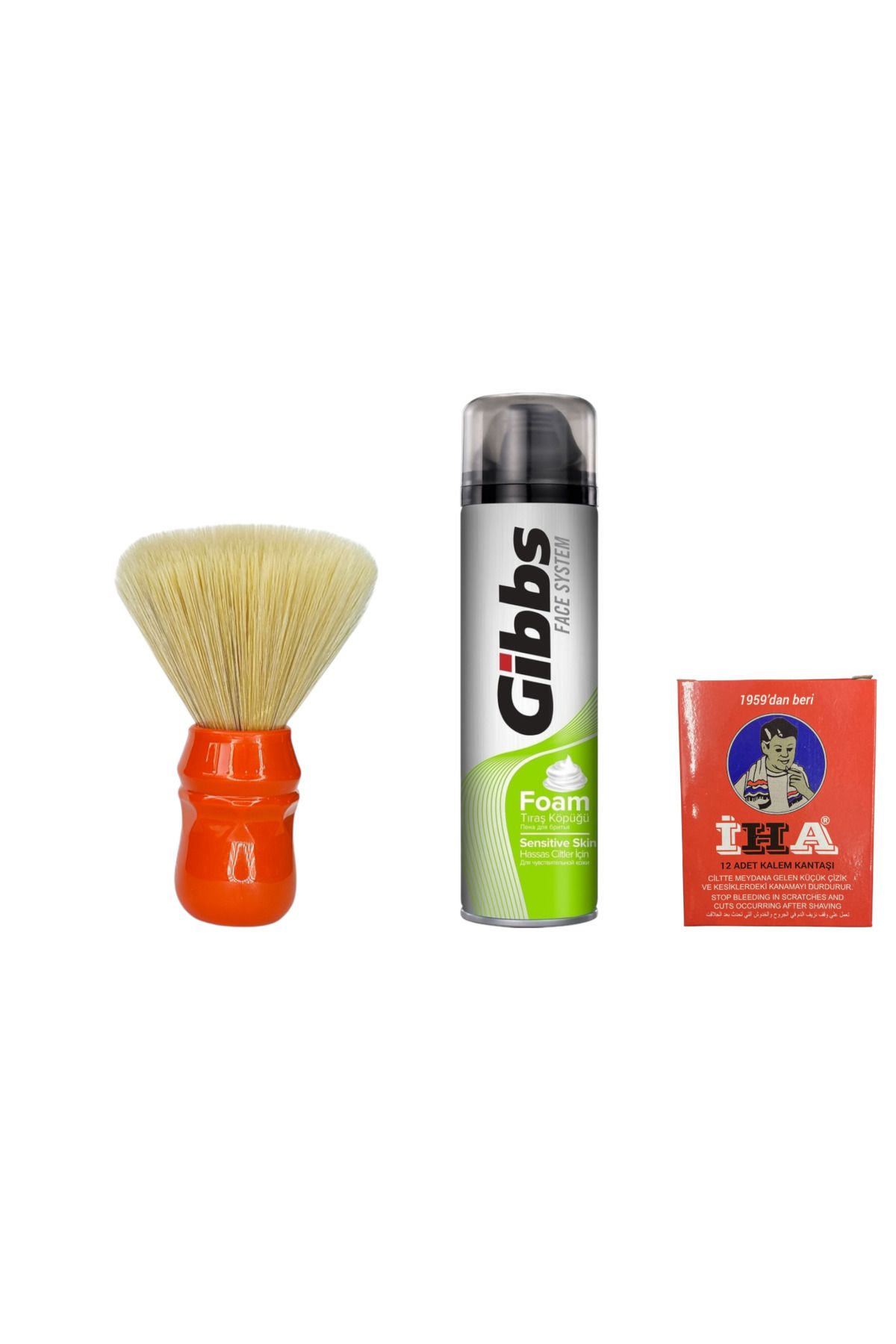 Croc Sentetik Tıraş Fırçası Kırmızı + Hassas Tıraş Köpüğü + Kalem Kan Taşı