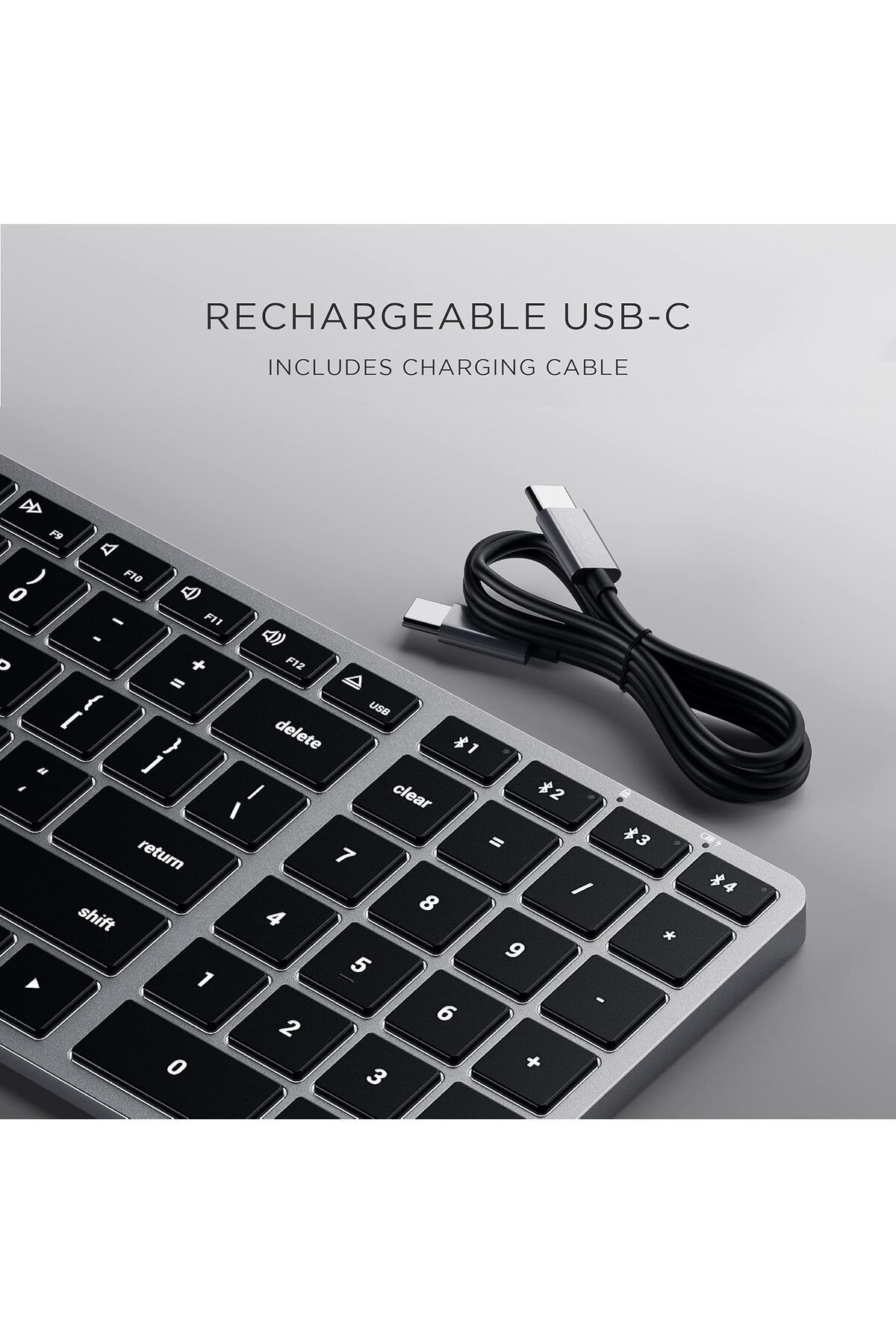 Satechi-Slim X2 Bluetooth Backlit Keyboard With Numeric Keypad – Illuminated Keys & Multi-Device S 9