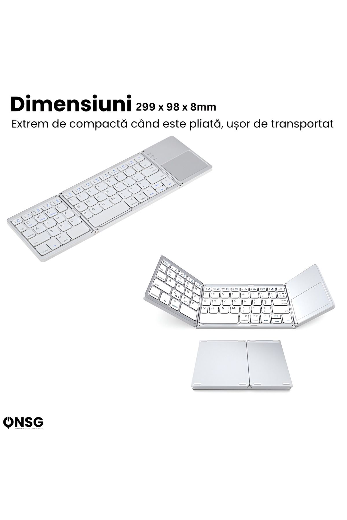ONSG-TouchKey Ultra by ONSG® Foldable Bluetooth Keyboard, Ultra-Slim Portable, 2-Click Touchpad 4