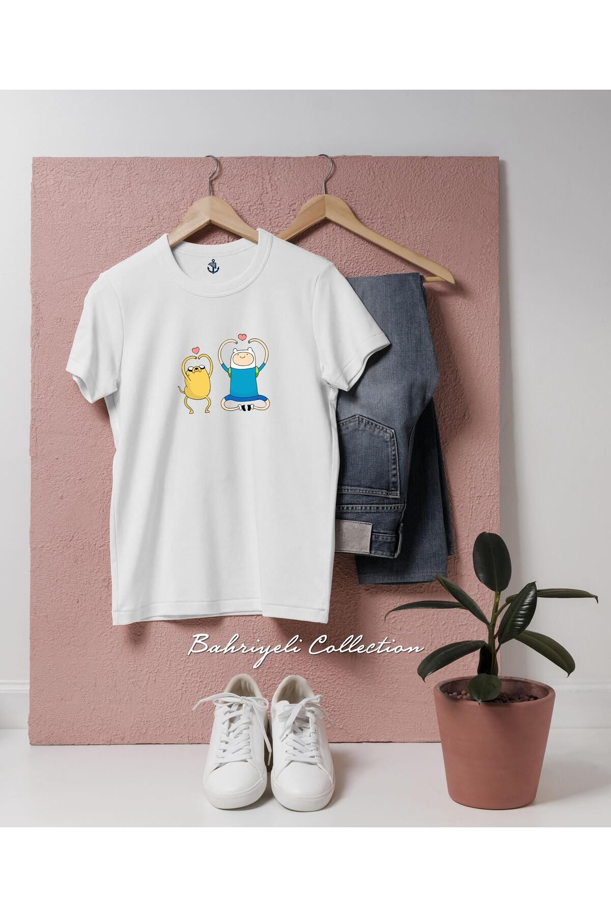 bahriyeli.jpeg Oversize Jake and Finn Adventure Time Tasarımlı Unisex T-Shirt