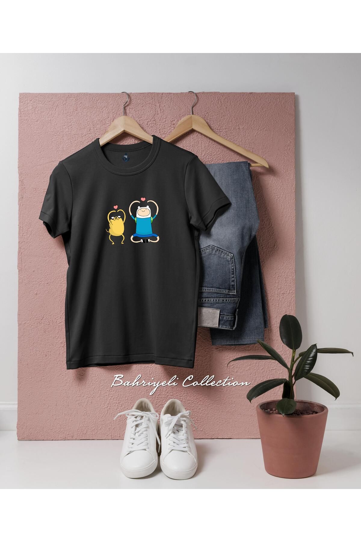 bahriyeli.jpeg Oversize Jake and Finn Adventure Time Tasarımlı Unisex T-Shirt