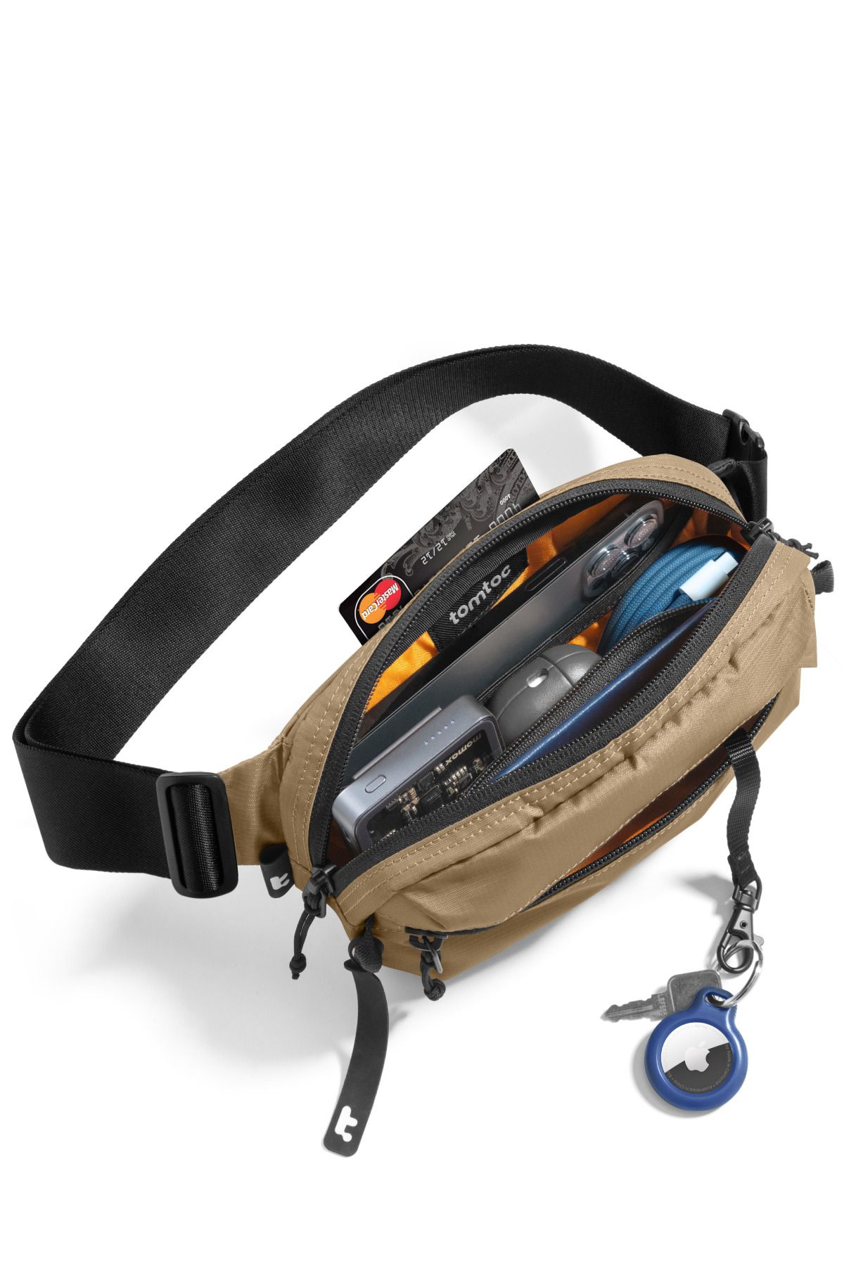 Tomtoc-Aviator T33 Khaki 1.5L Accessory Hand and Shoulder Bag - T33S1K1 4