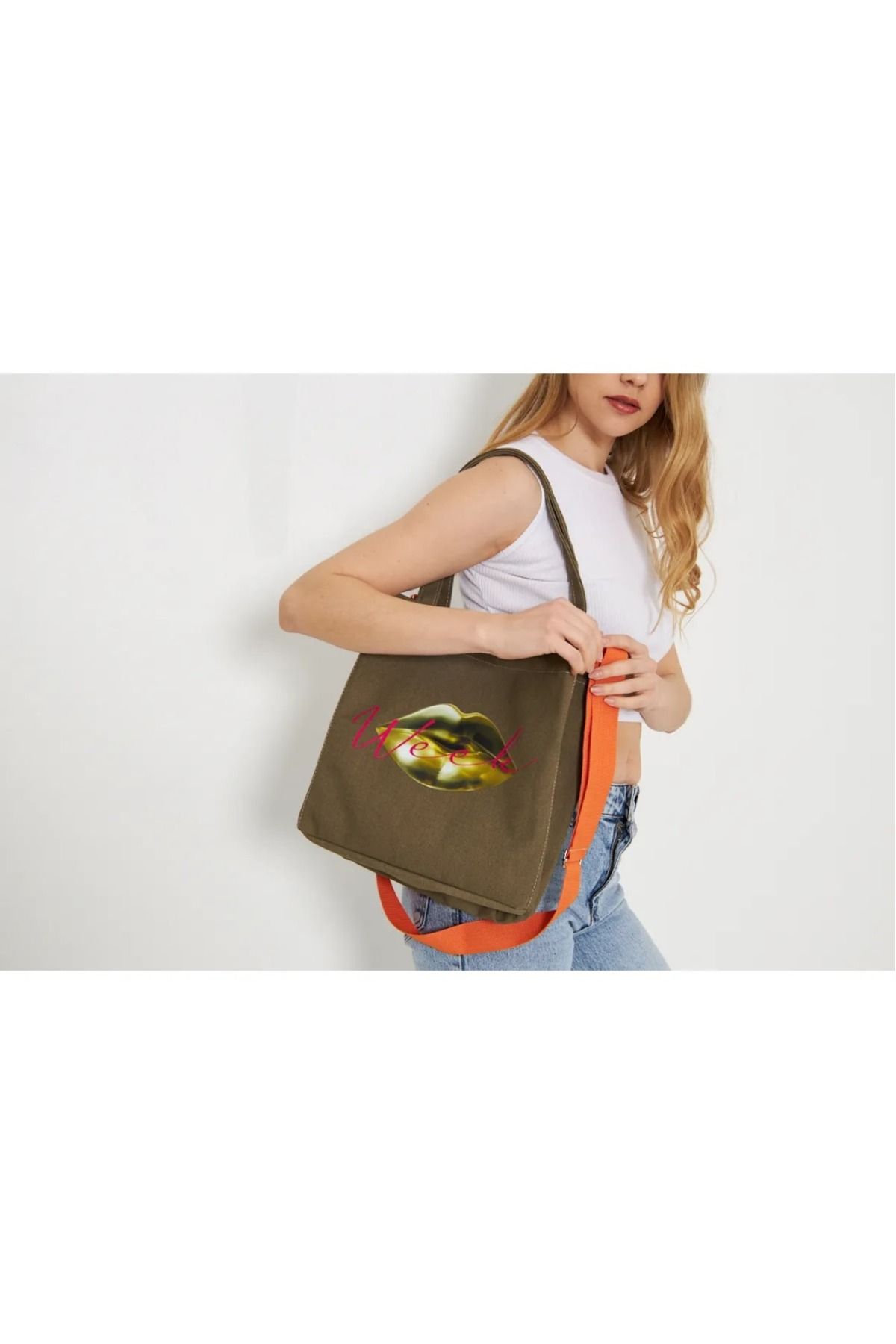 AYSE AGDAS Week Baskılı Canvas Çanta