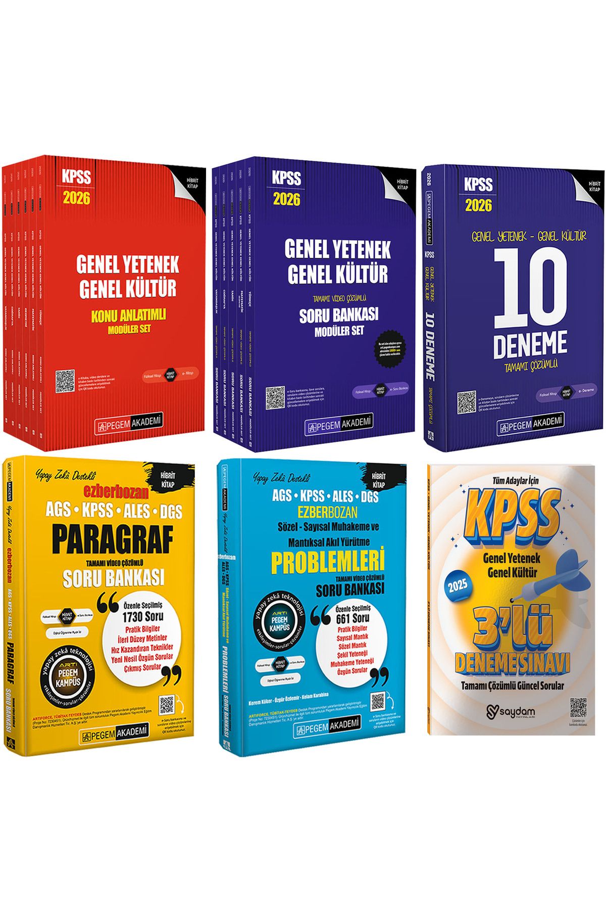 Pegem Akademi Yayıncılık 2026 KPSS GYGK Lisans Konu Anlatımlı-Soru Bankası6+5 Kitap-10 Deneme-Paragraf-Akıl Yürütme-3 Deneme