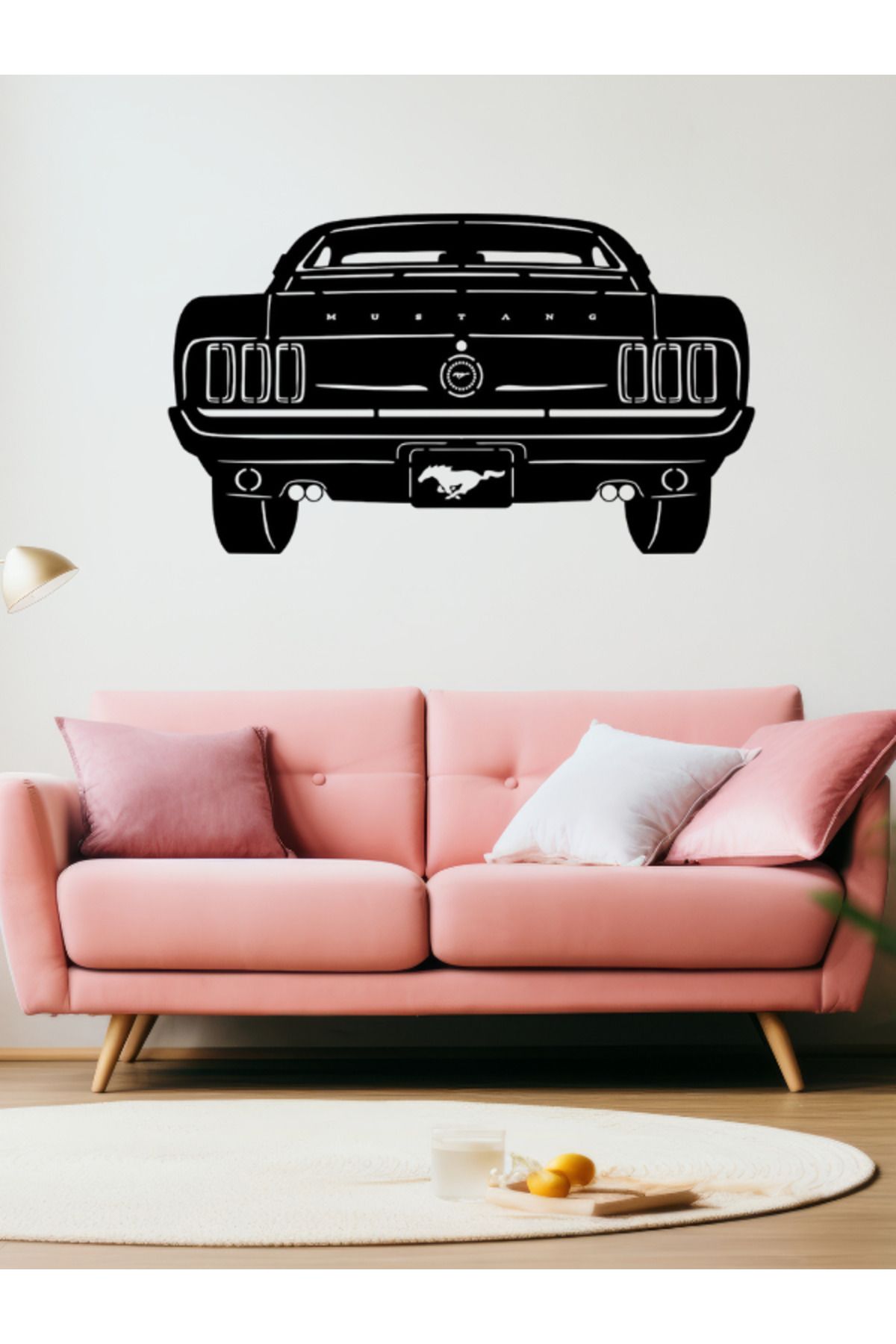TechnoLoby 64,5 MUSTANG ARKADAN GÖRÜNÜŞ Dekoratif Siyah Metal Duvar Tablosu (1,5 mm kalınlık & 65 cm X 50 cm)