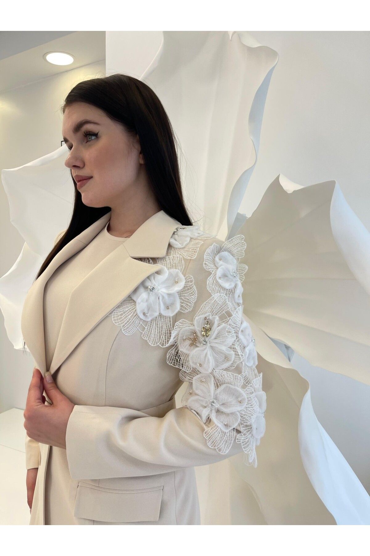 White Corner 3058 ÇİÇEKLİ ÜÇLÜ TAKIM