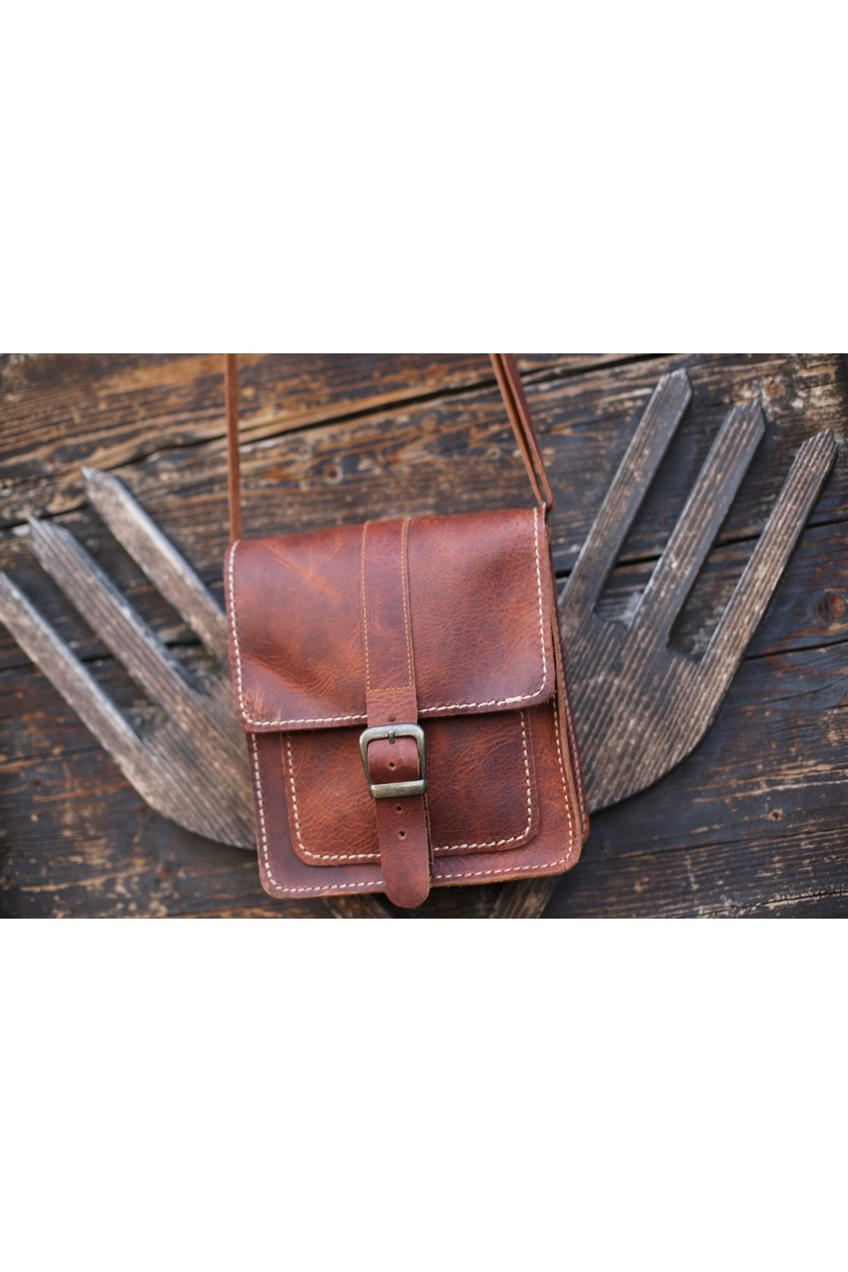 zarif atölye Postino postacı model el yapımı deri çanta handmade Leather