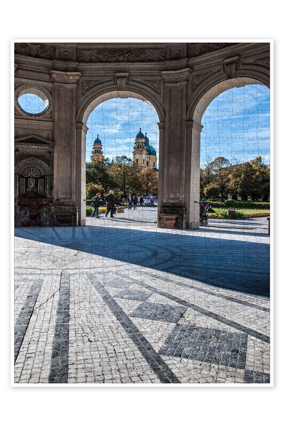 Jeronkarji Münih'te Hofgarten 500 Parça Puzzle Yapboz Şehir Manzara Temalı Hobilik