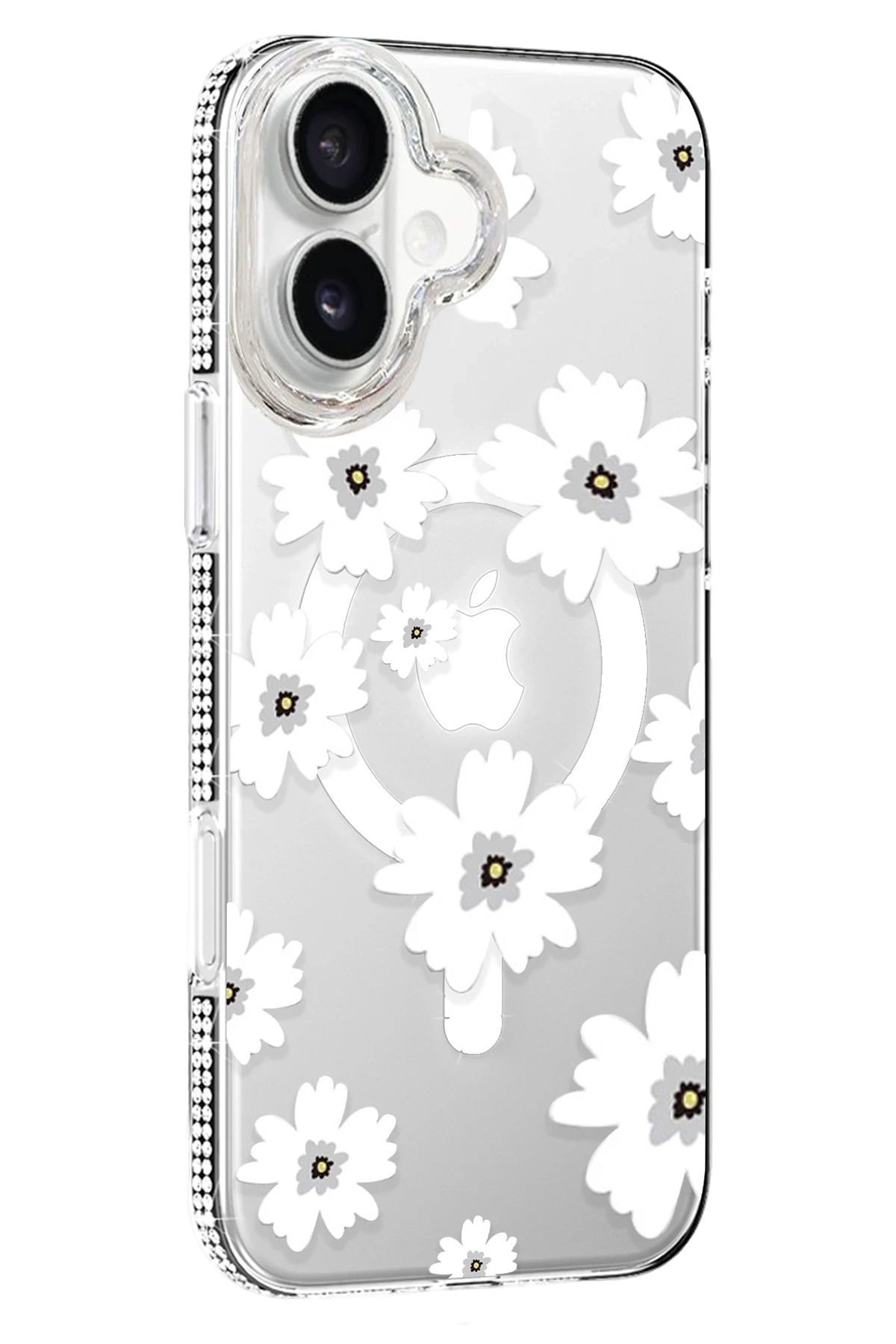 CepteToptan Joko Apple iPhone 16 Floral Magsafe Kapak - Beyaz
