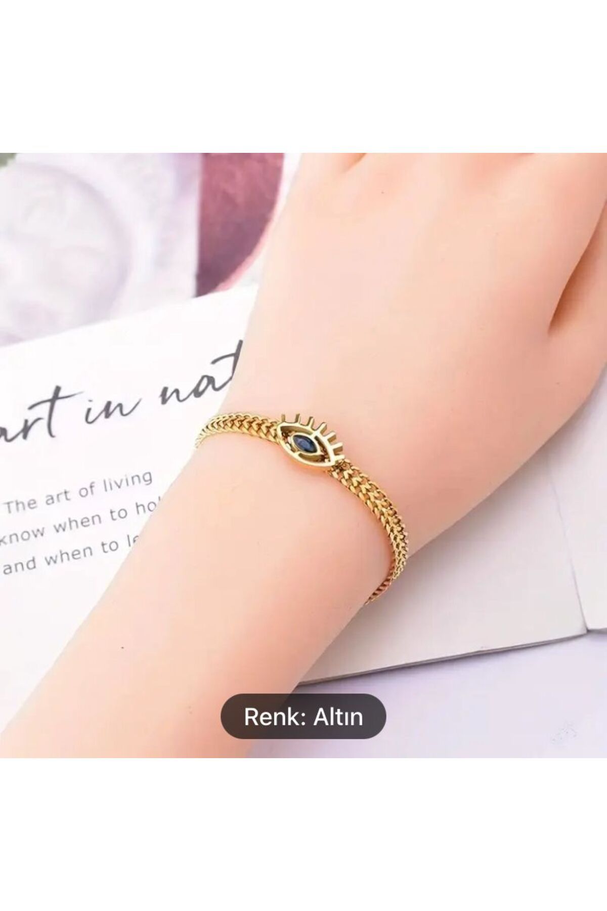 COUSİNS SHOP SİYAH TAŞLI GÖZ TASARIM BİLEKLİK