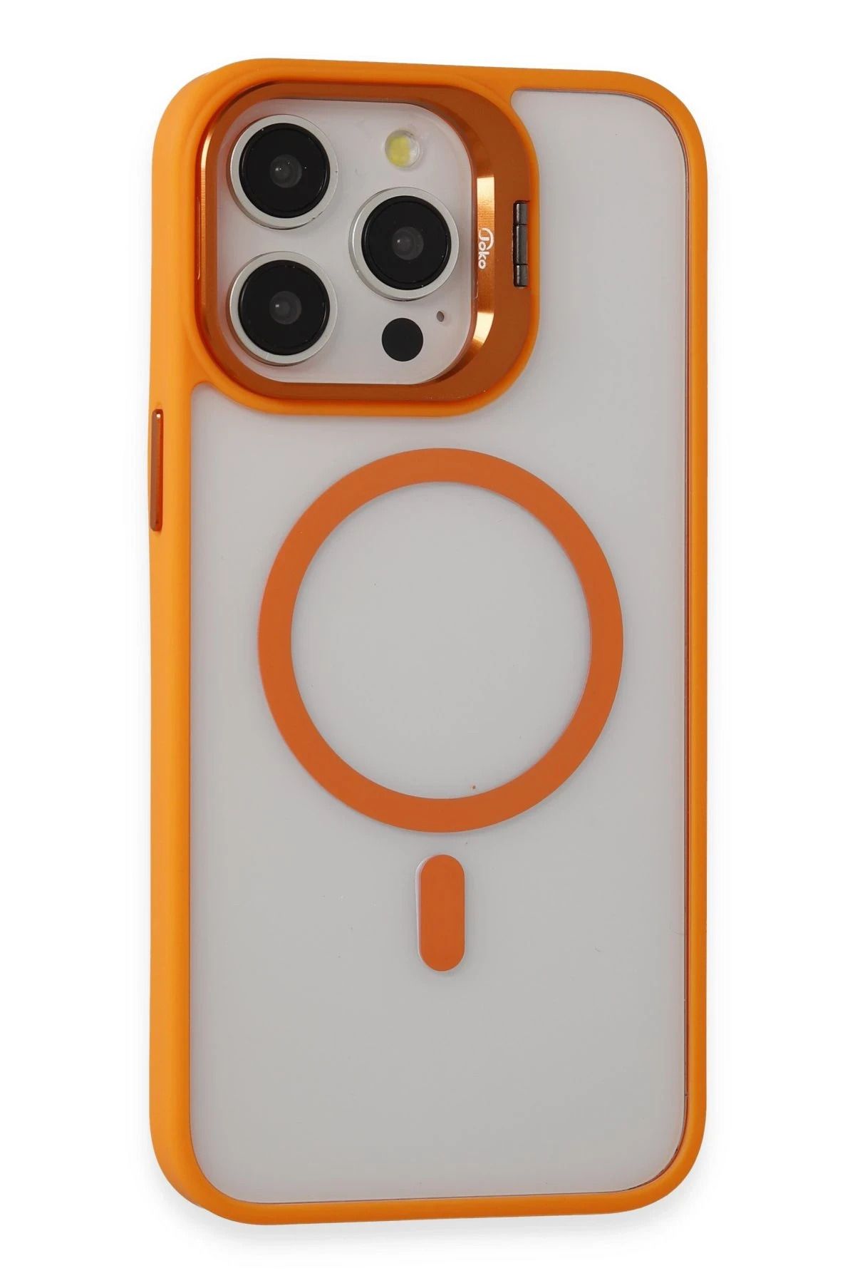 CepteToptan Joko iPhone 15 Pro Max Kılıf Roblox Lens Magsafe Standlı Kapak - Turuncu