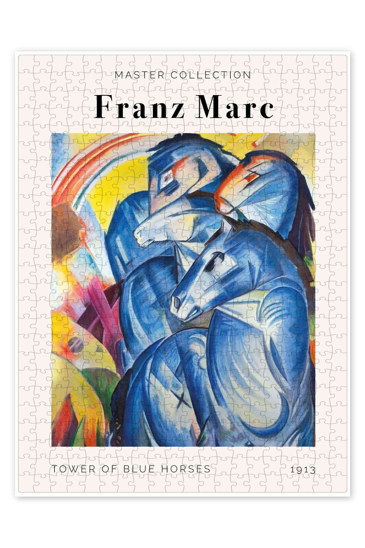 Jeronkarji Mavi Atlar Kulesi, 1913 500 Parça Puzzle Yapboz Bohem Soyut Sanat Temalı