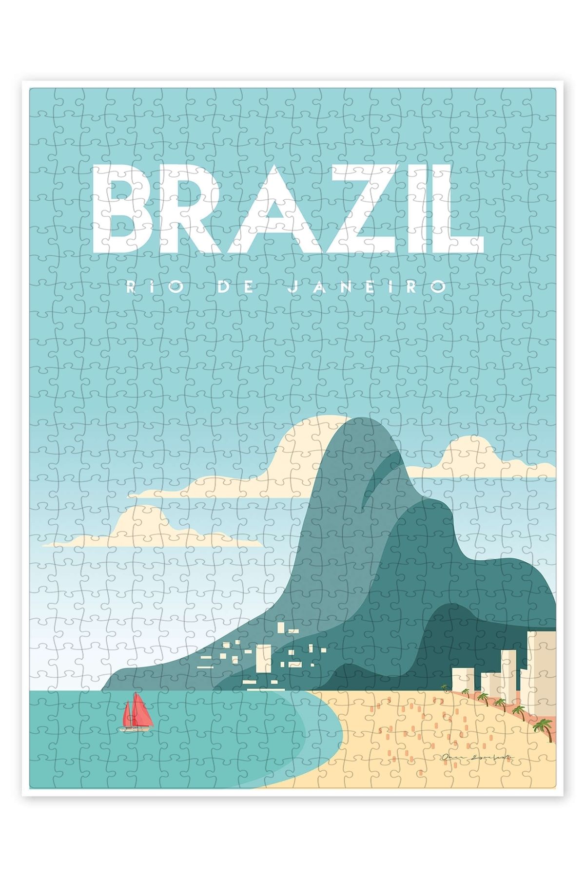 Jeronkarji Rio de Janeiro - Brezilya 500 Parça Puzzle Yapboz Şehir Manzara Temalı Hobilik