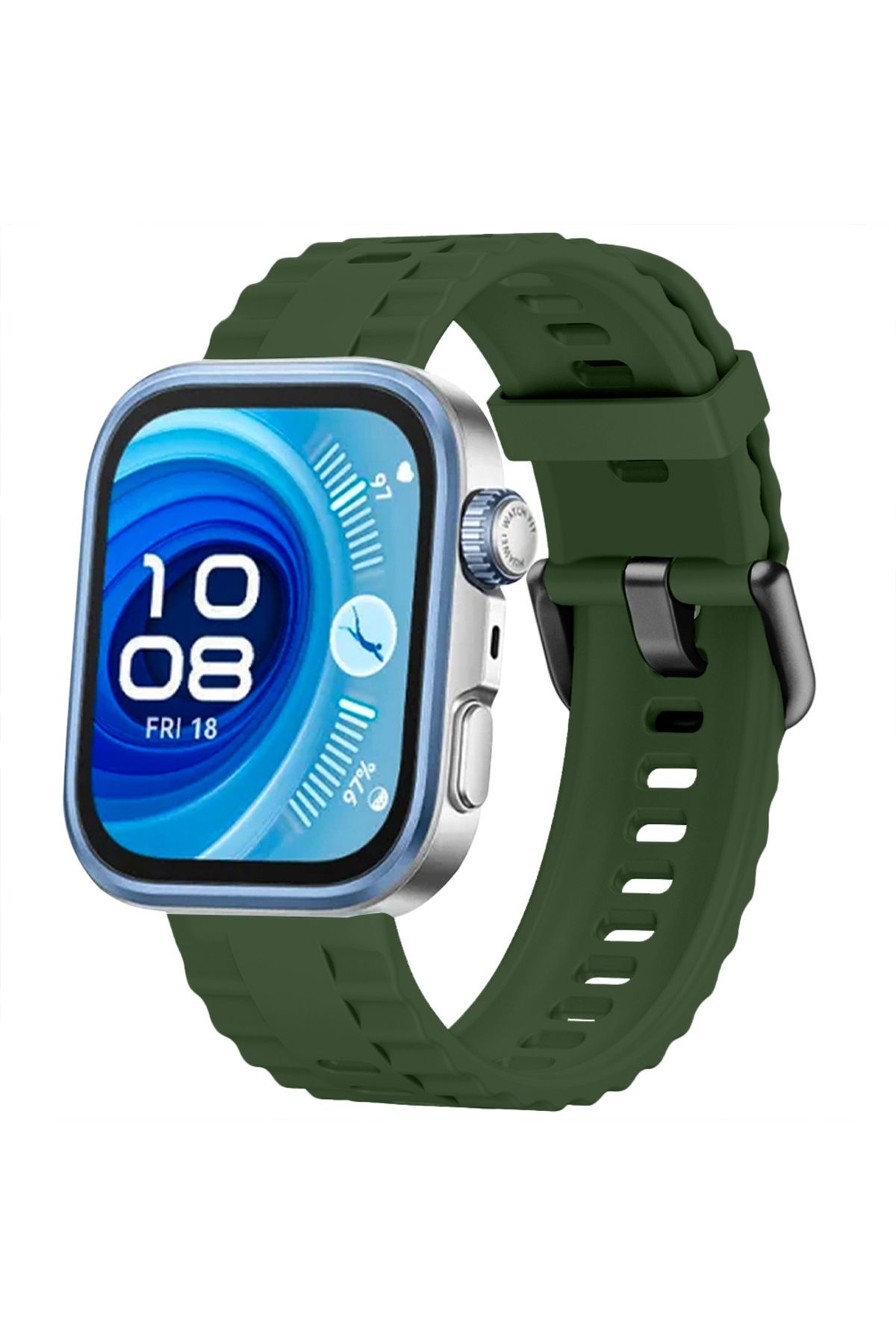 Sneezy Huawei Watch Fit3 Fit 4 Fit 4 Pro İle Uyumlu GlacierFlex Metal Tokalı Spor Silikon Kordon