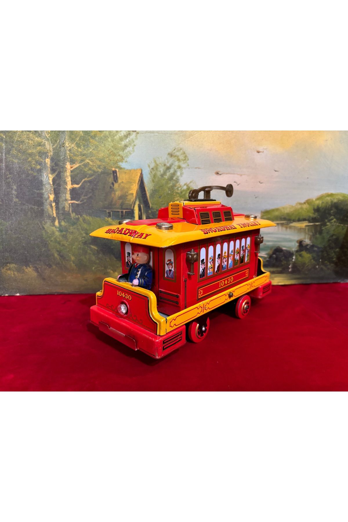tayfuntufan antika koleksiyon 1970’s japon modern toys teneke tramvay 26 cm 18 cm 11 cm ölçülerinde