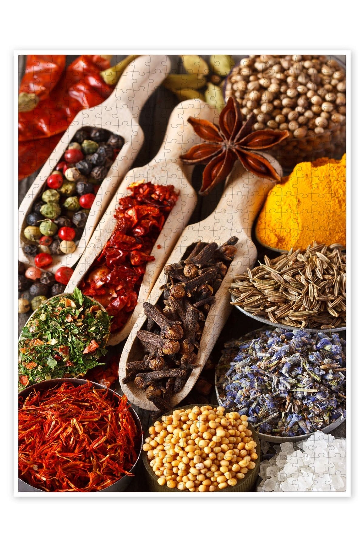 Jeronkarji Renkli aromatik baharatlar ve otlar 500 Parça Puzzle Yapboz Mutfak Temalı Yetişkinler için