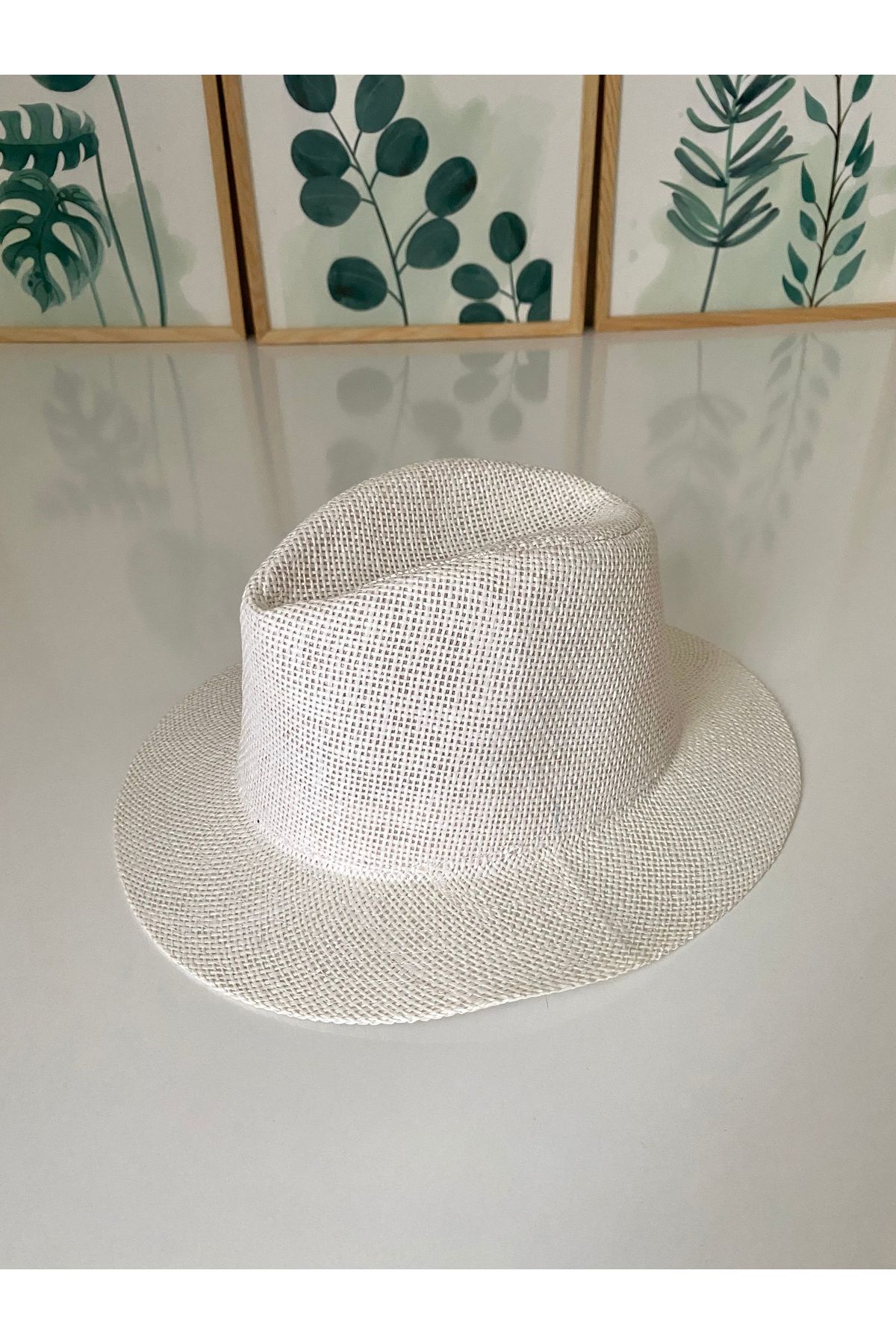 Petek Collection Hasır Fötr Unisex Panama Şapka 58 cm