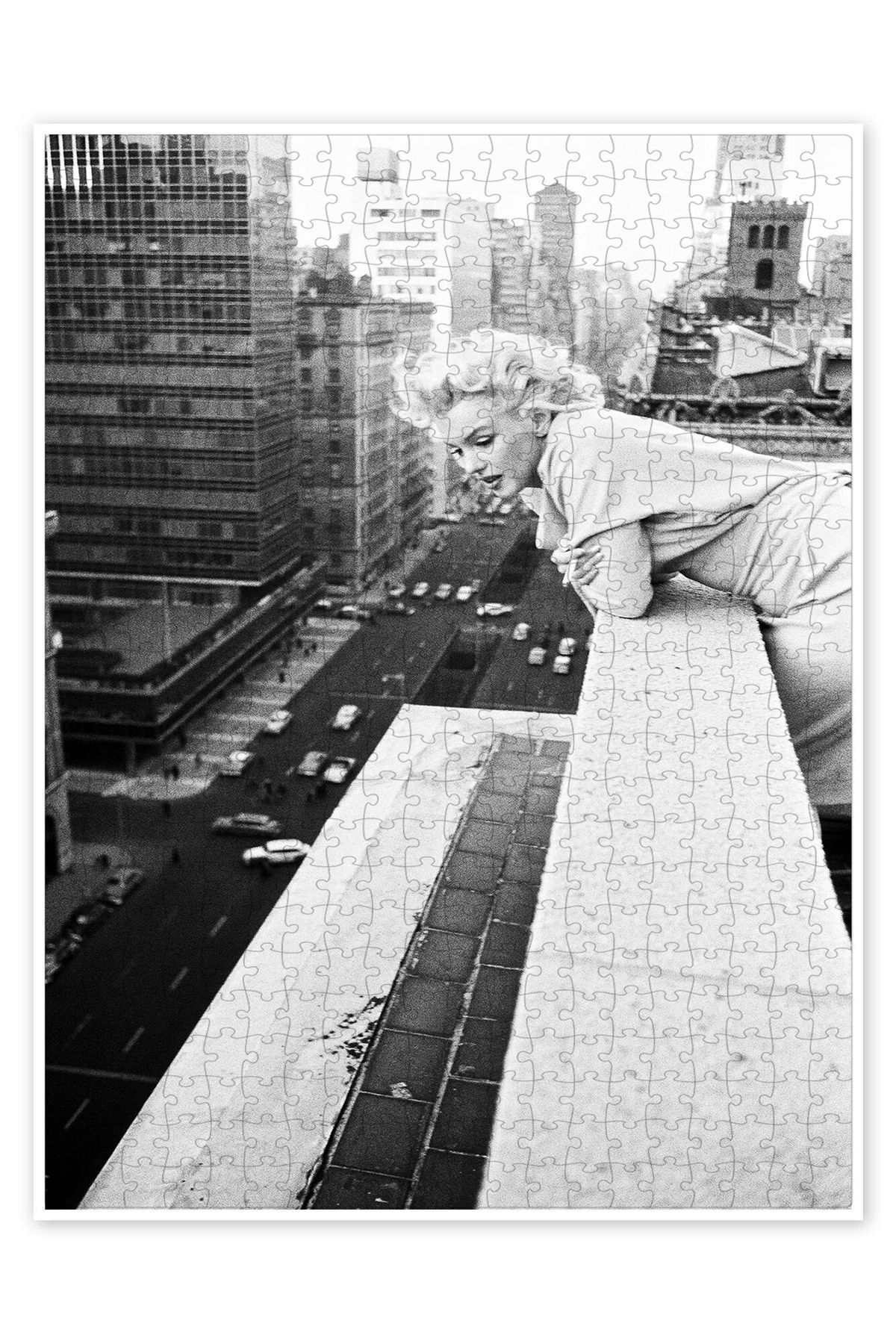 Jeronkarji Marilyn Monroe New York'ta II 500 Parça Puzzle Yapboz Şehir Manzara Temalı Hobilik