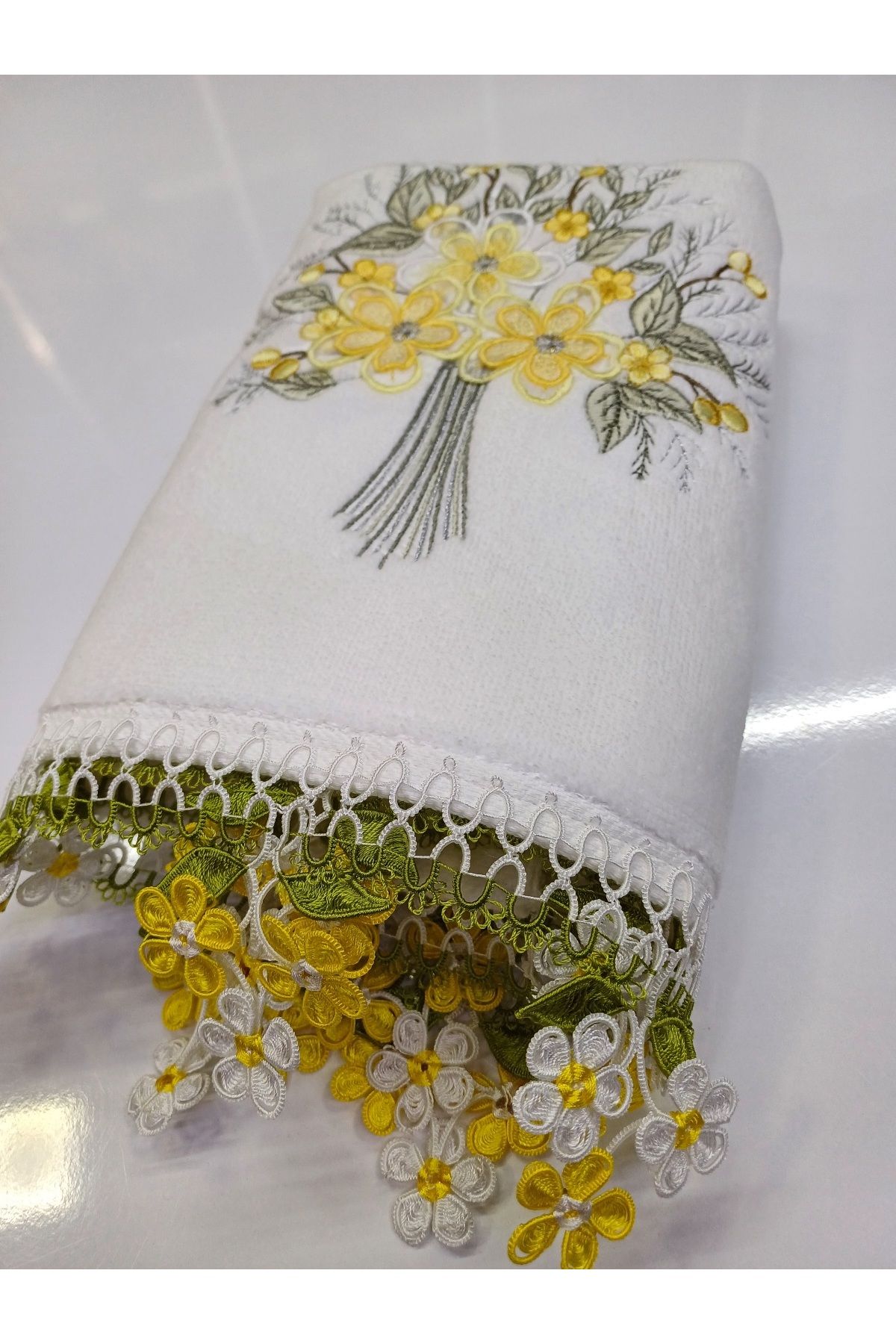Butik El örgüsü oyalı havlu