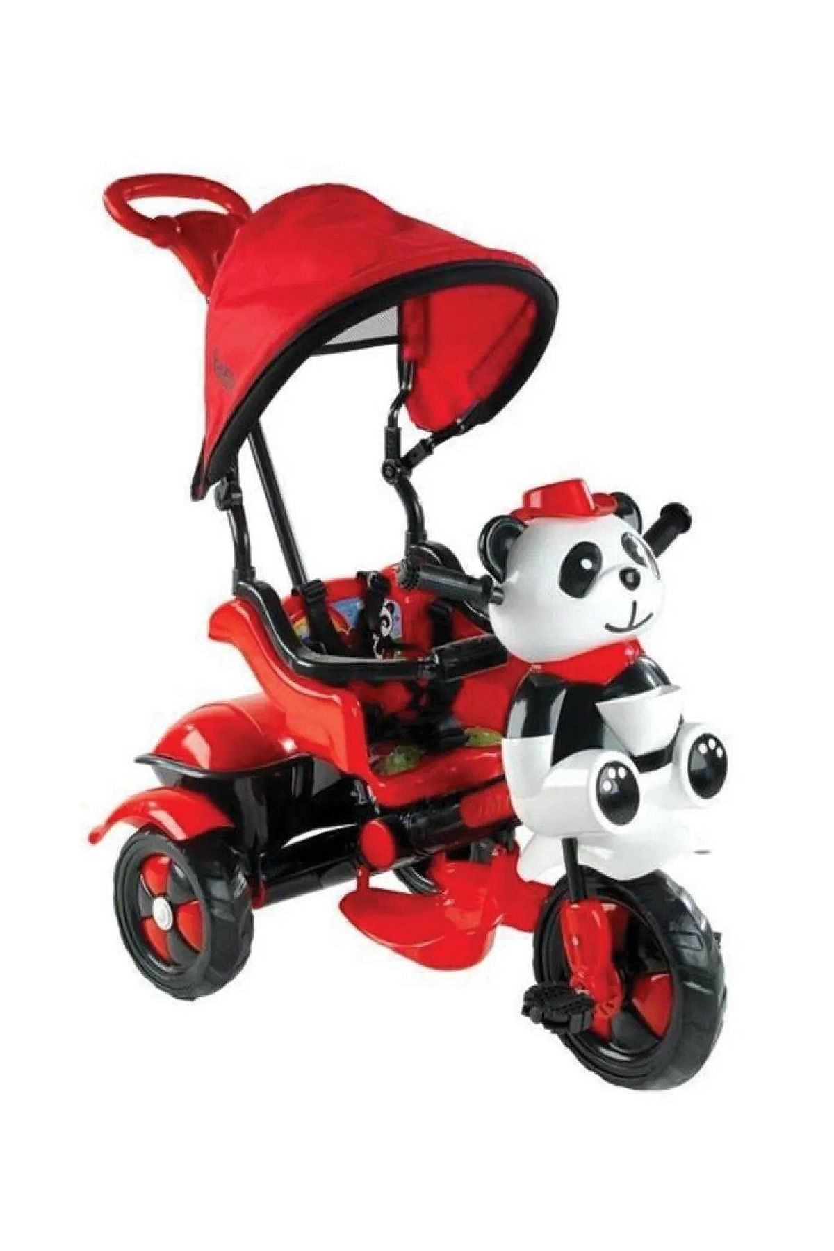 BabyHope Little Panda Kontrollü Bisiklet Kırmızı Siyah