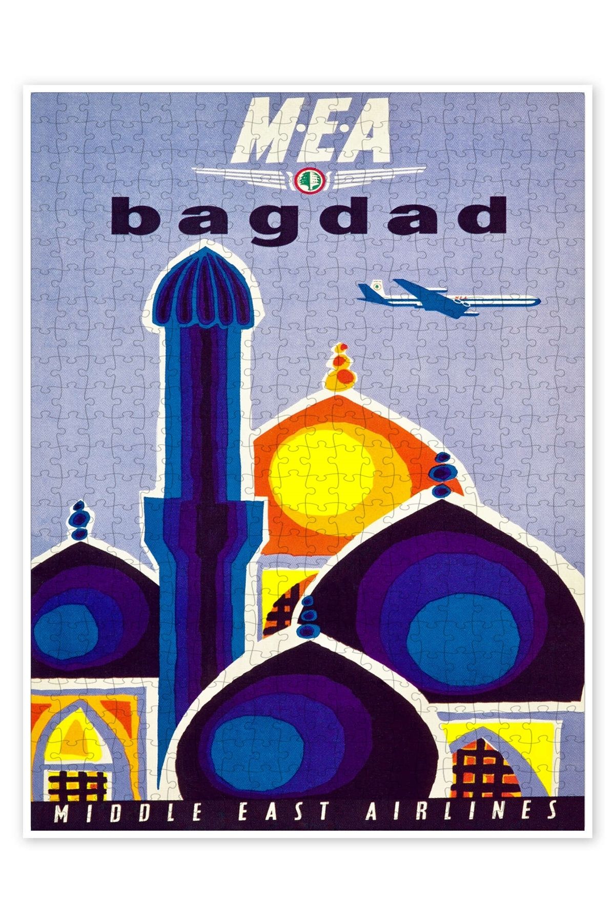 Jeronkarji Bağdat, Ortadoğu Havayolları 500 Parça Puzzle Yapboz Şehir Manzara Temalı Hobilik