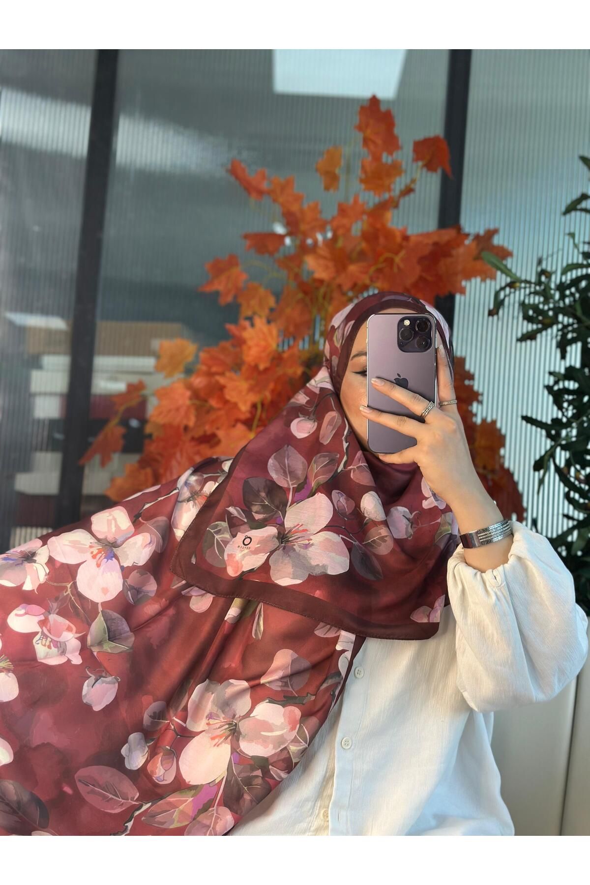 Oxygen Scarfs Wild Rose Pamuk ipek Şal-10007