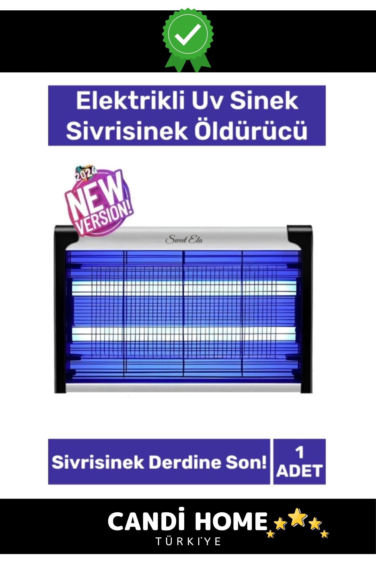 HOBİ CONDİ Luxury Özel Seri Yükseltmiş Güç Çift Florasan Elektrikli Uv Askılı Sinek Sivrisinek Öldürücü