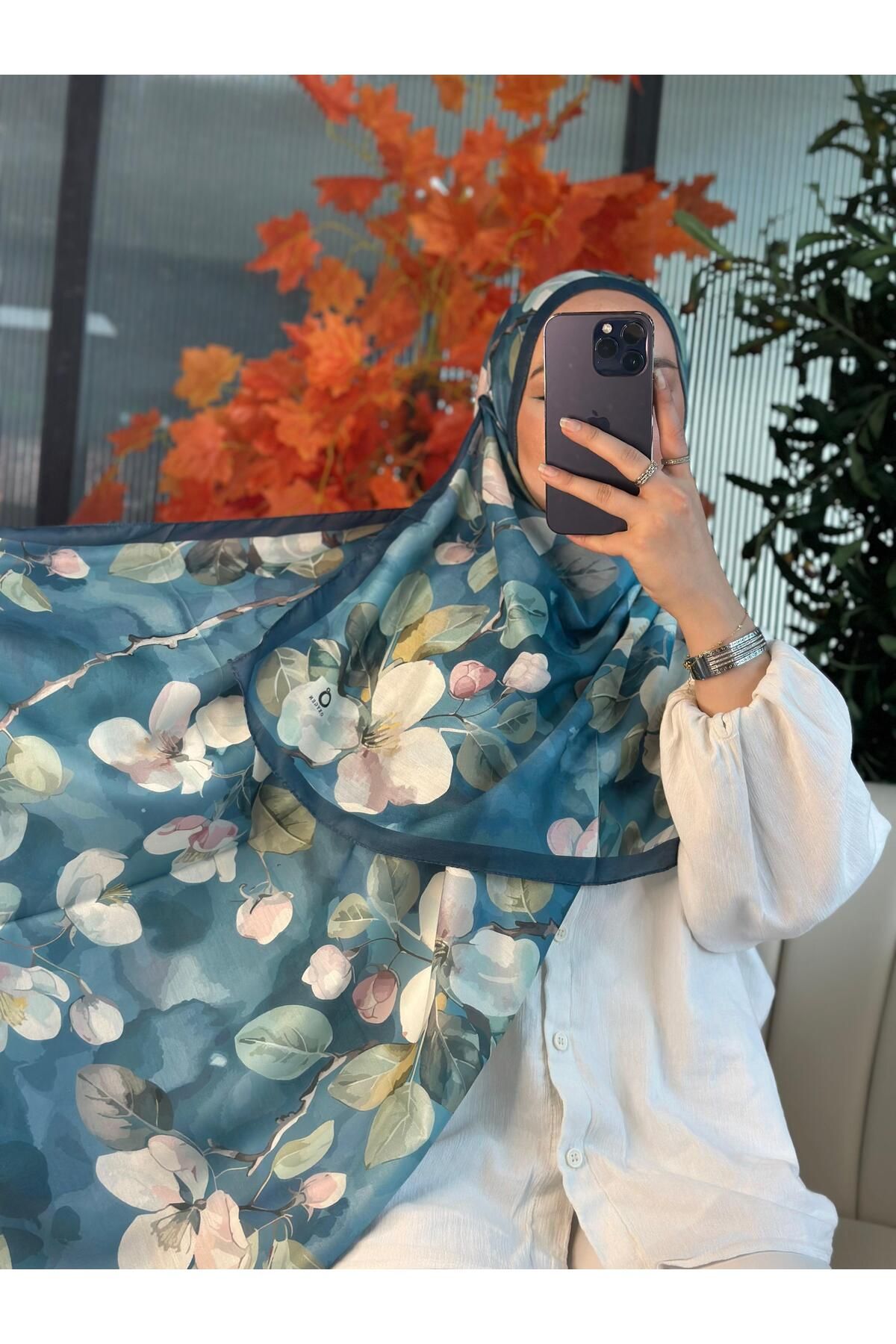 Oxygen Scarfs Wild Rose Pamuk ipek Şal-10007