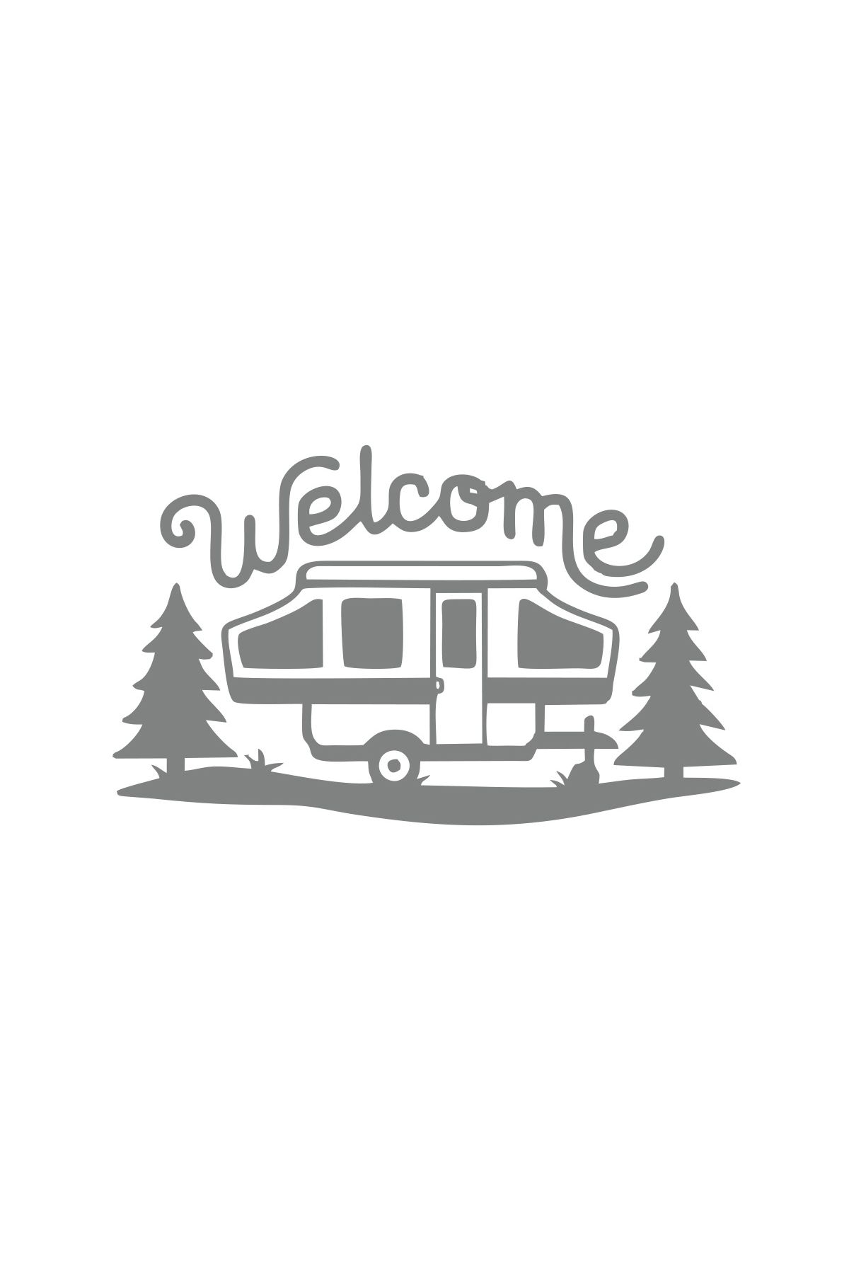 Reysa Tasarım Welcome Karavan Sticker 17x17 Cm Gri