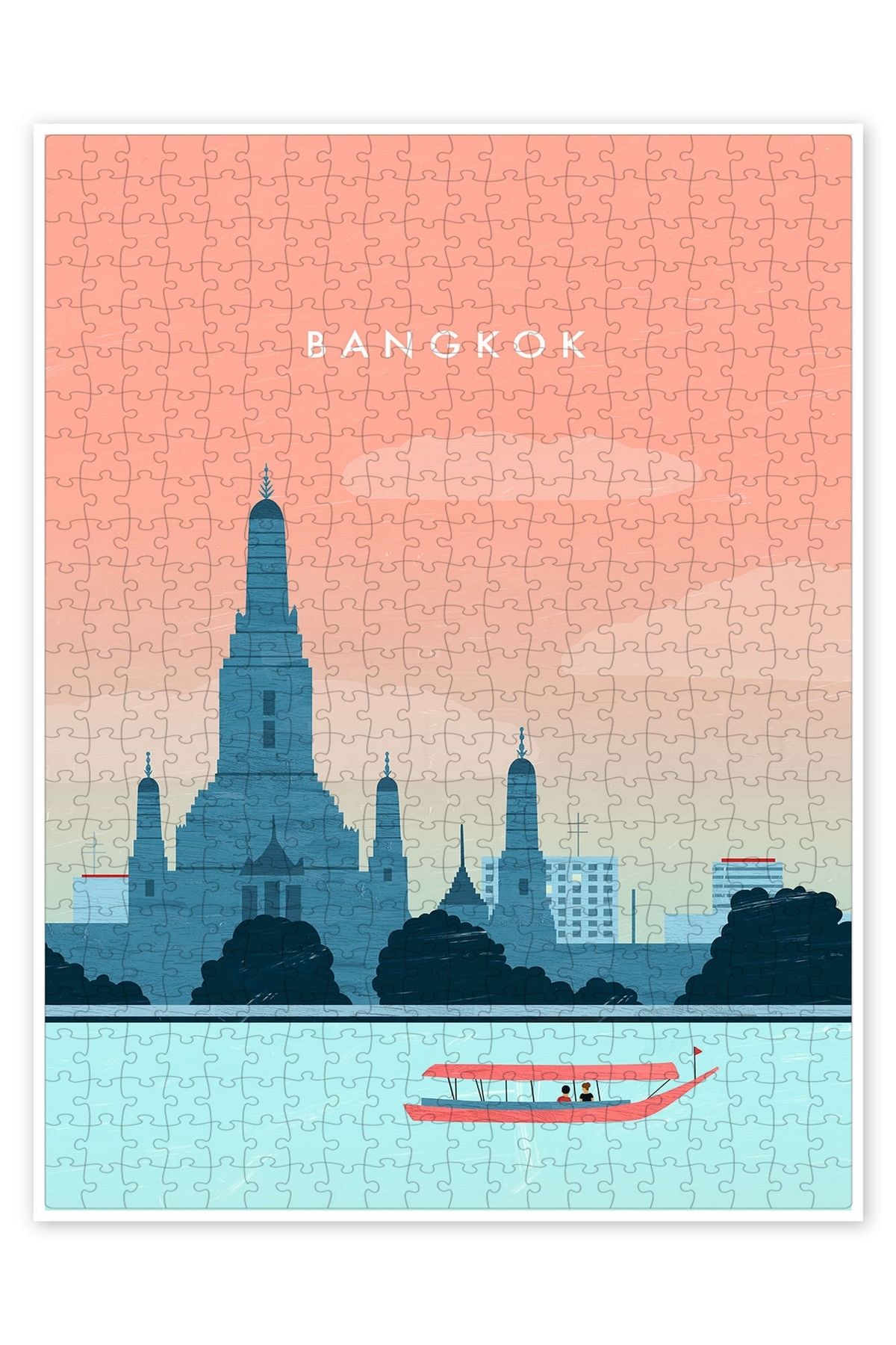 Jeronkarji Bangkok 500 Parça Puzzle Yapboz Şehir Manzara Temalı Hobilik