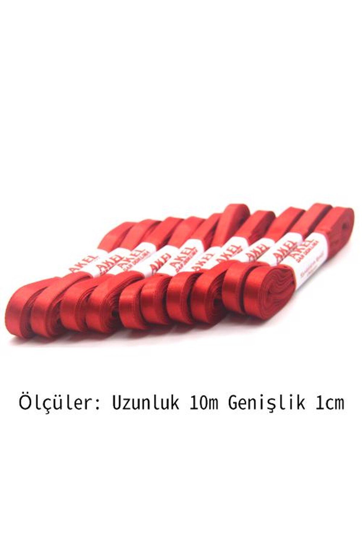 LAYLAEVENTS Kırmızı saten kurdele 1 cm-10 mtX5 ADET -bohça,çeyiz süsleme kurdelesi