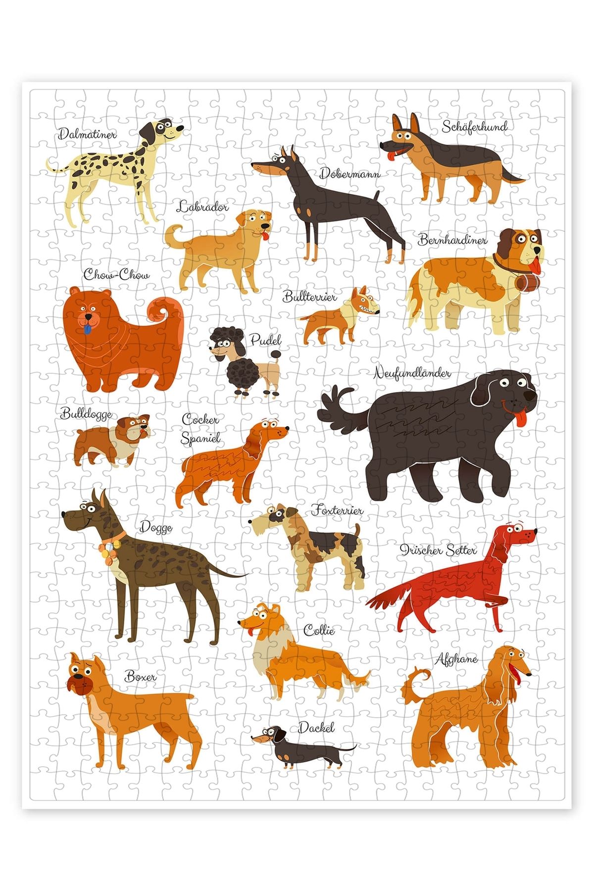 Jeronkarji Her boyutta köpekler 500 Parça Puzzle Yapboz Kedi Köpek Temalı Doğa ve Orman Hayvanları
