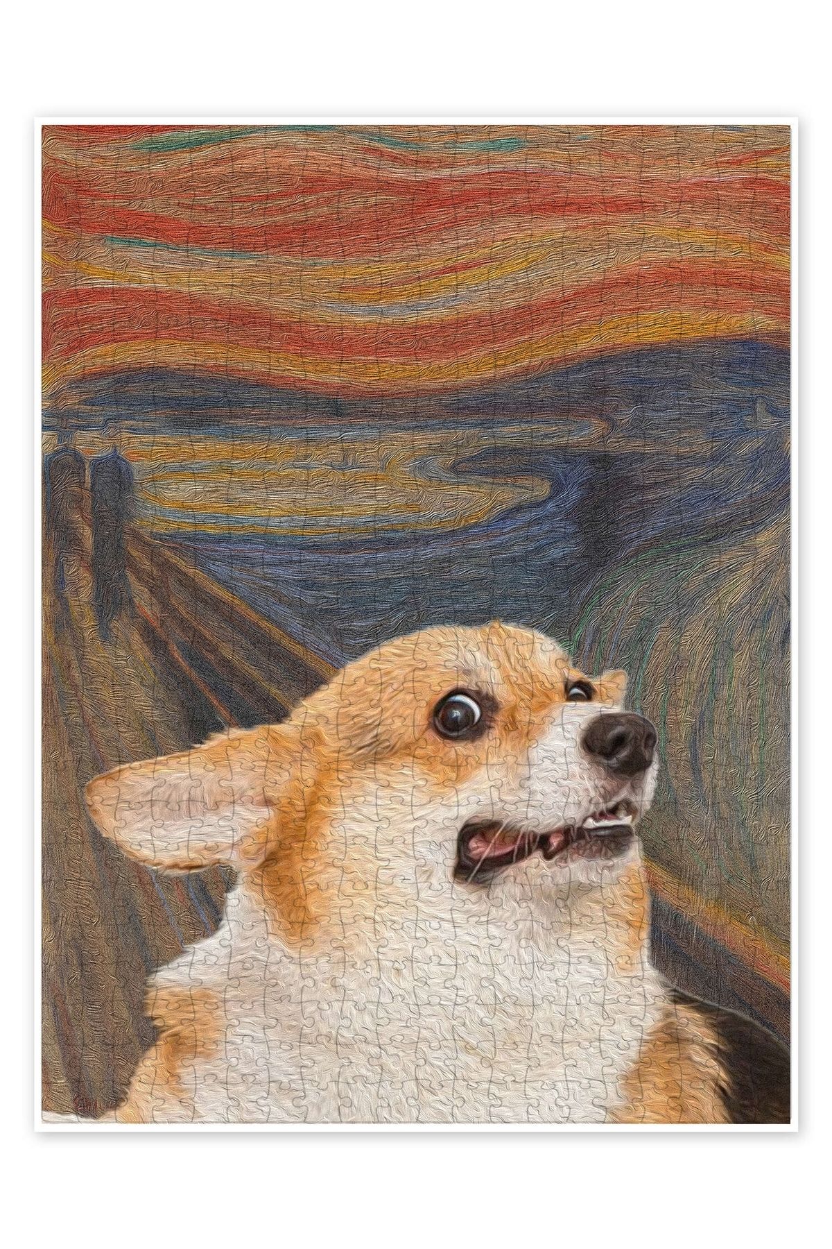 Jeronkarji Çığlık - Corgi 500 Parça Puzzle Yapboz Kedi Köpek Temalı Doğa ve Orman Hayvanları