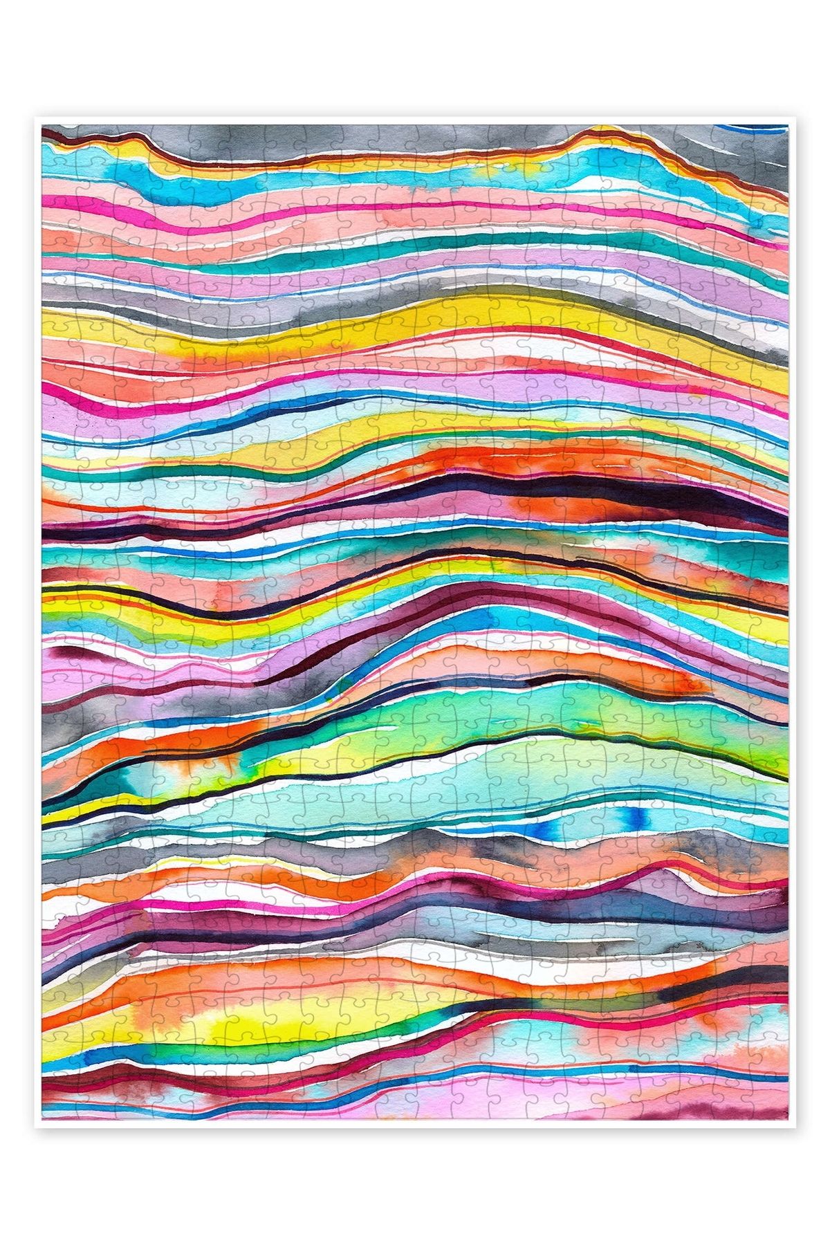 Jeronkarji Suluboya Agat Renkli Katmanlar 500 Parça Puzzle Yapboz Bohem Soyut Sanat Temalı