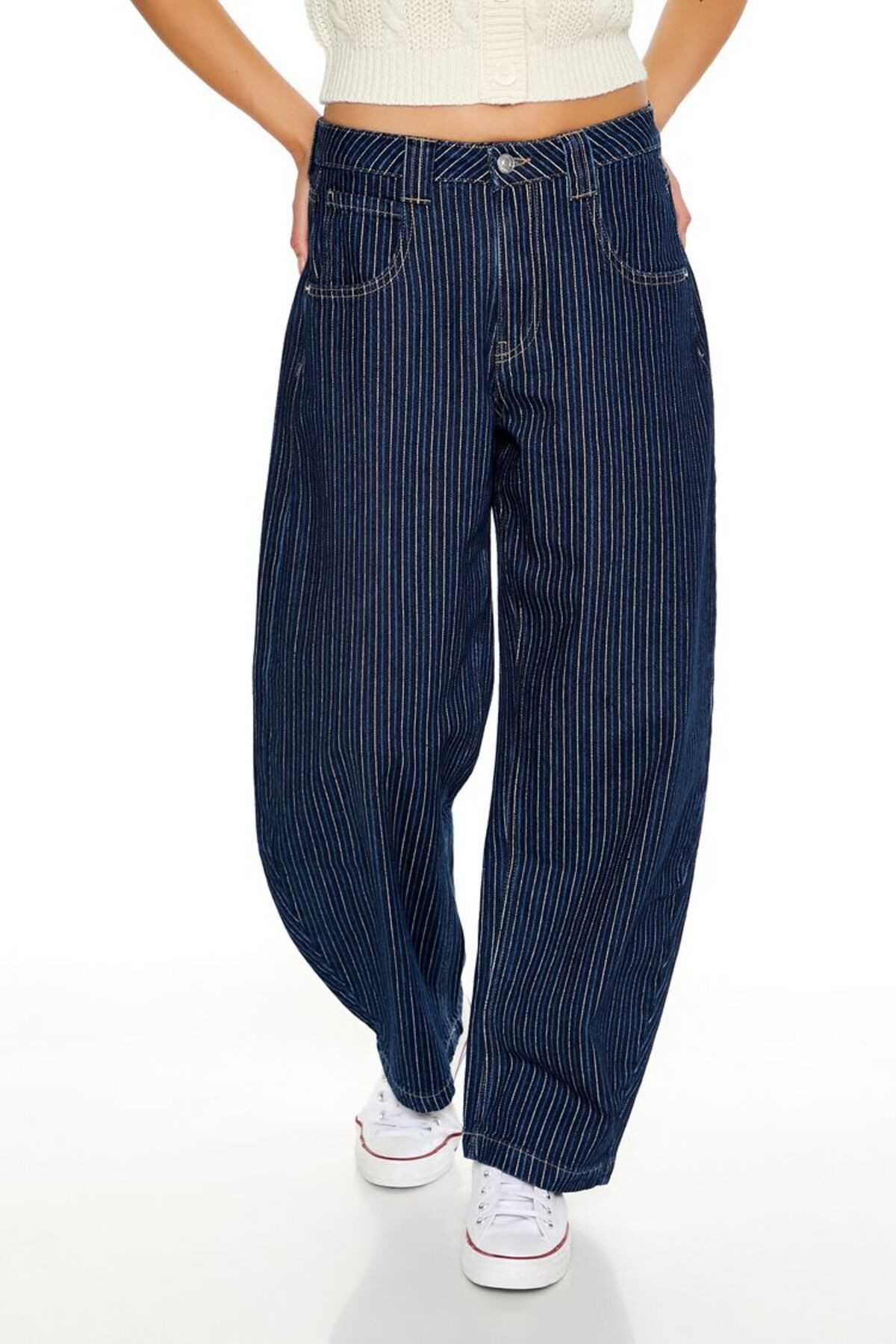 Forever 21 Çizgili Jean Pantolon
