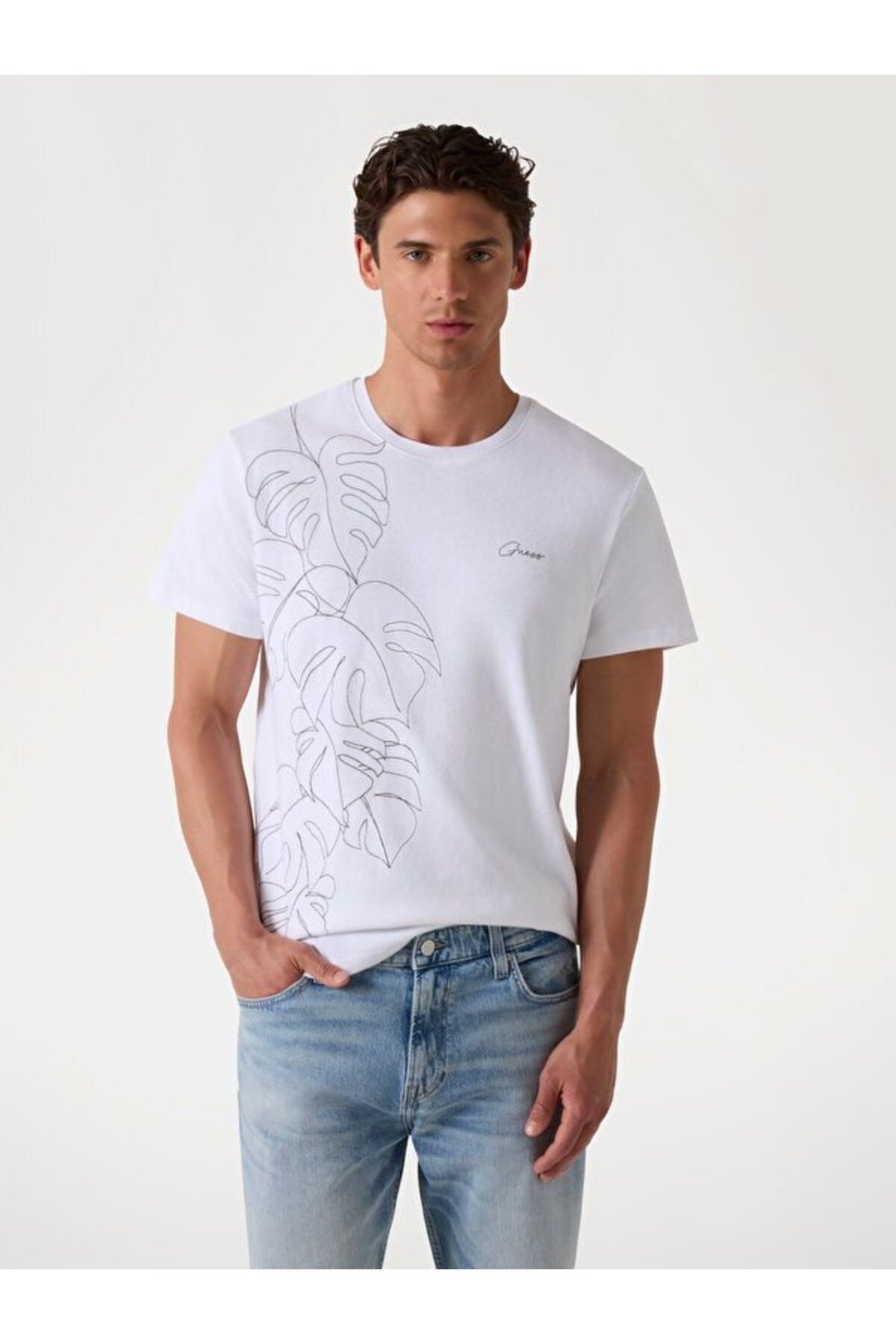 Guess Ss Cn Embroidered Erkek Regular Fit T-Shirt