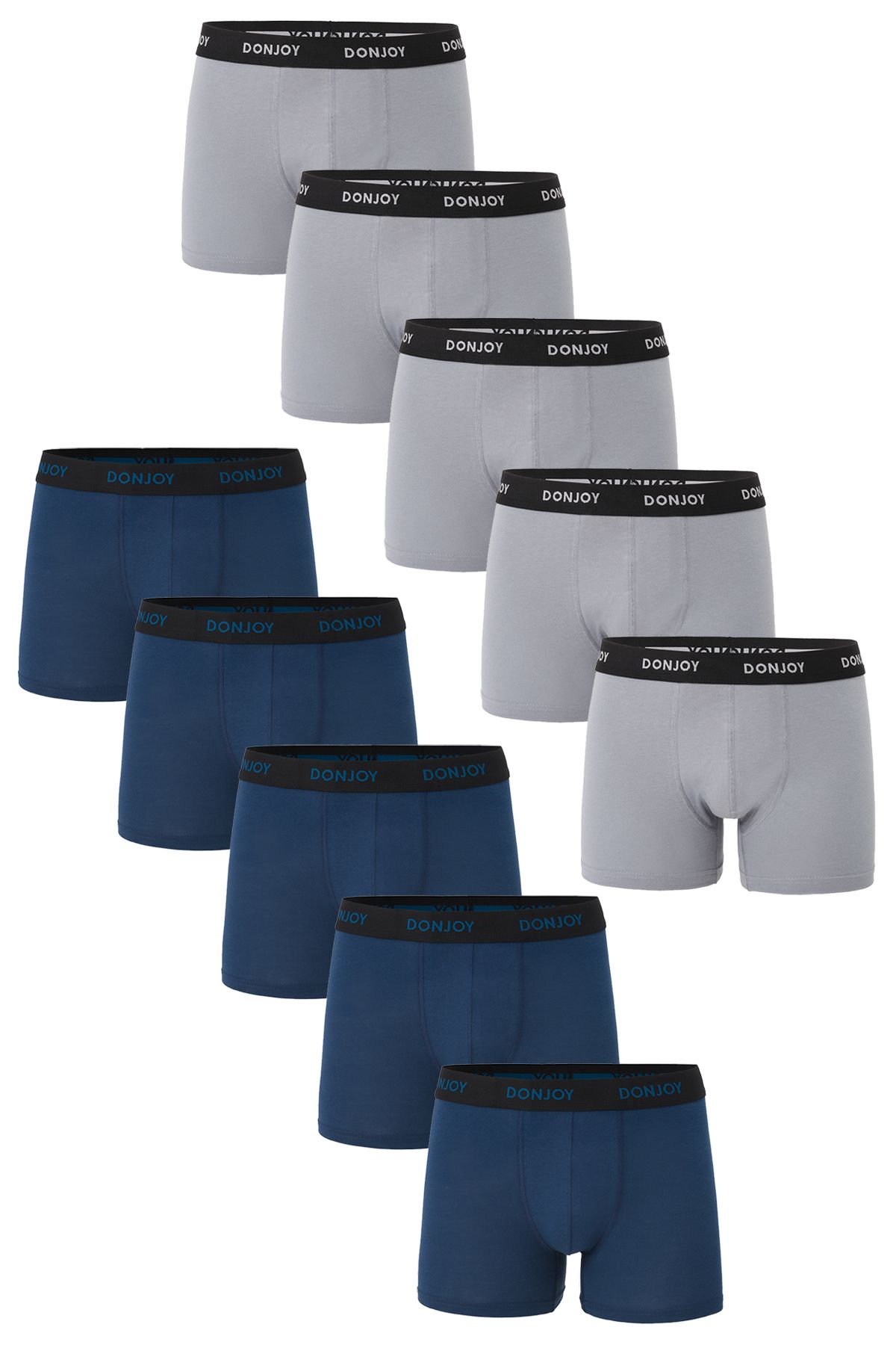 don joy Erkek 10'lu Pamuklu Penye Beli Lastikli Boxer