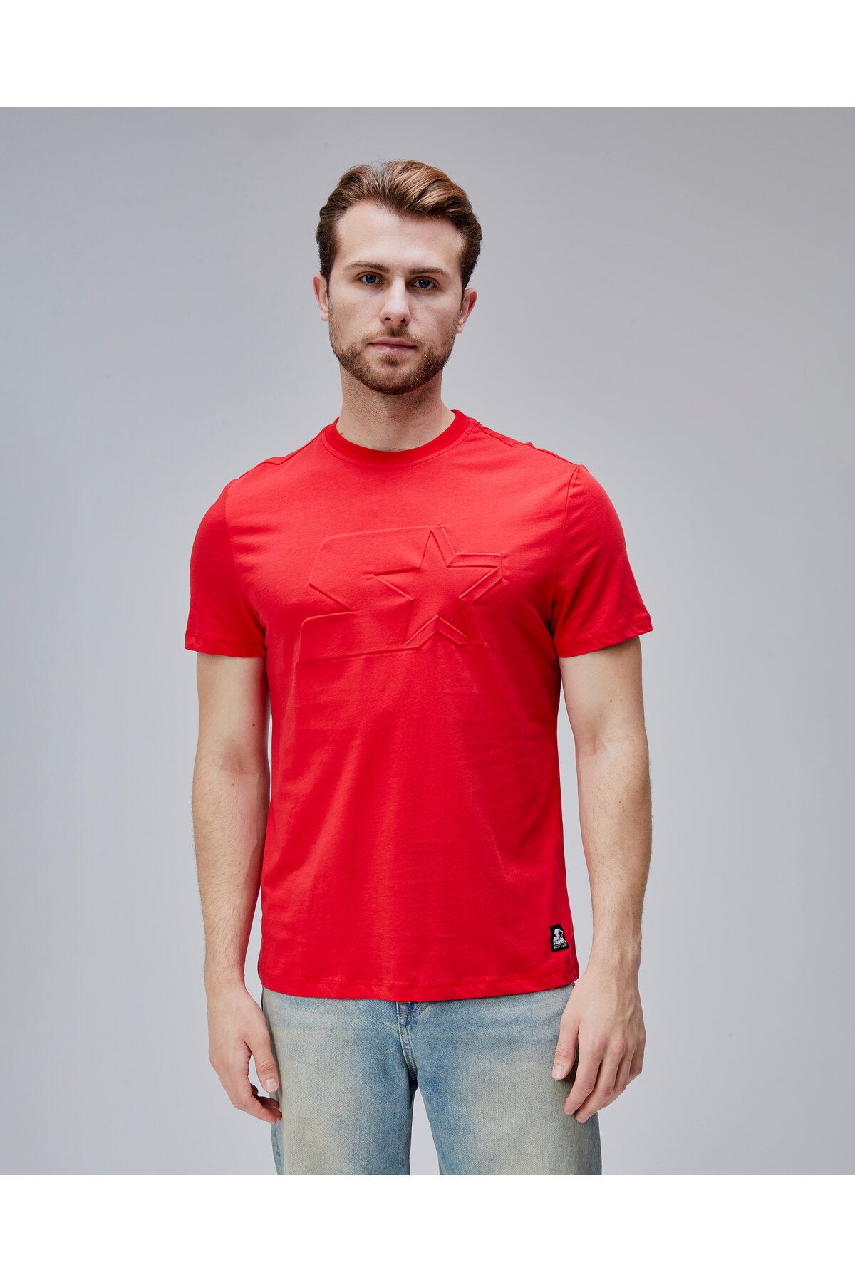 Starter JOPLIN Kırmızı Bisiklet Yaka Baskılı Standard Fit Erkek Tshirt