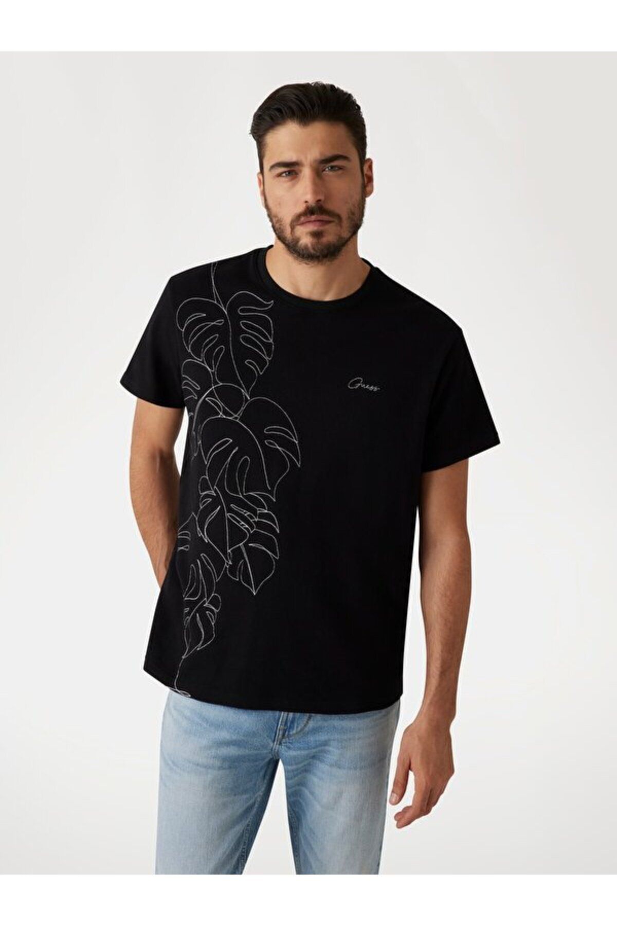 Guess Ss Cn Embroidered Erkek Regular Fit T-Shirt