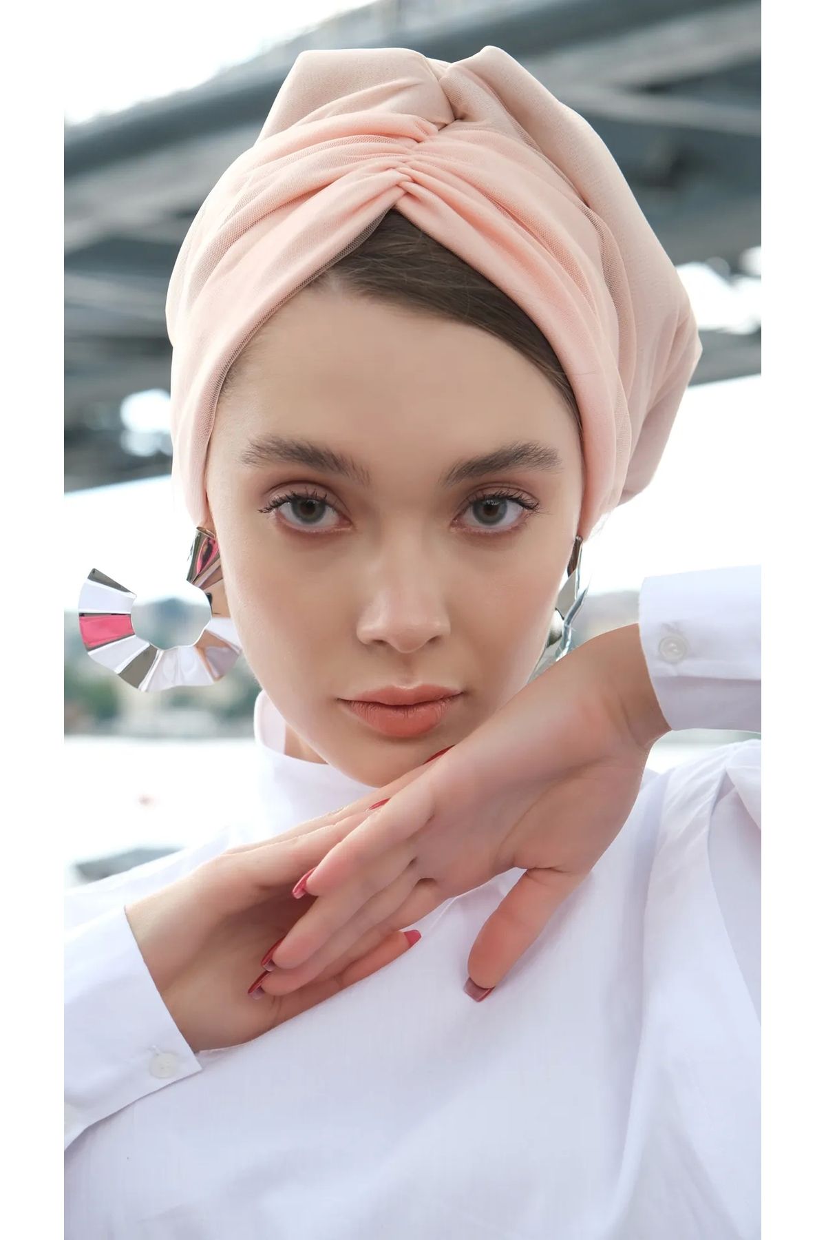 ladrans Hesya Dolgulu Günlük Tüllü Bone Pembe