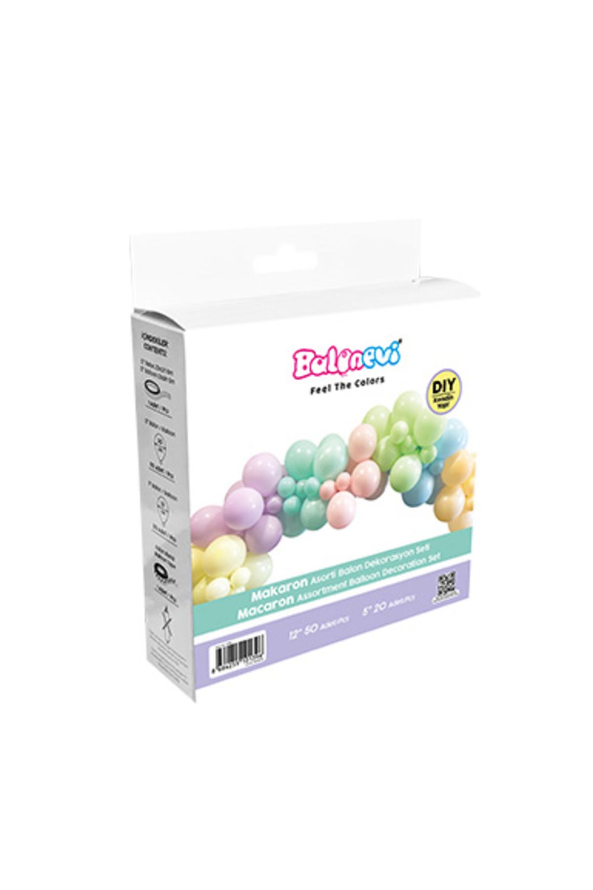 BalonEvi Balon Dekorasyon Seti Makaron Temalı 72 Parça