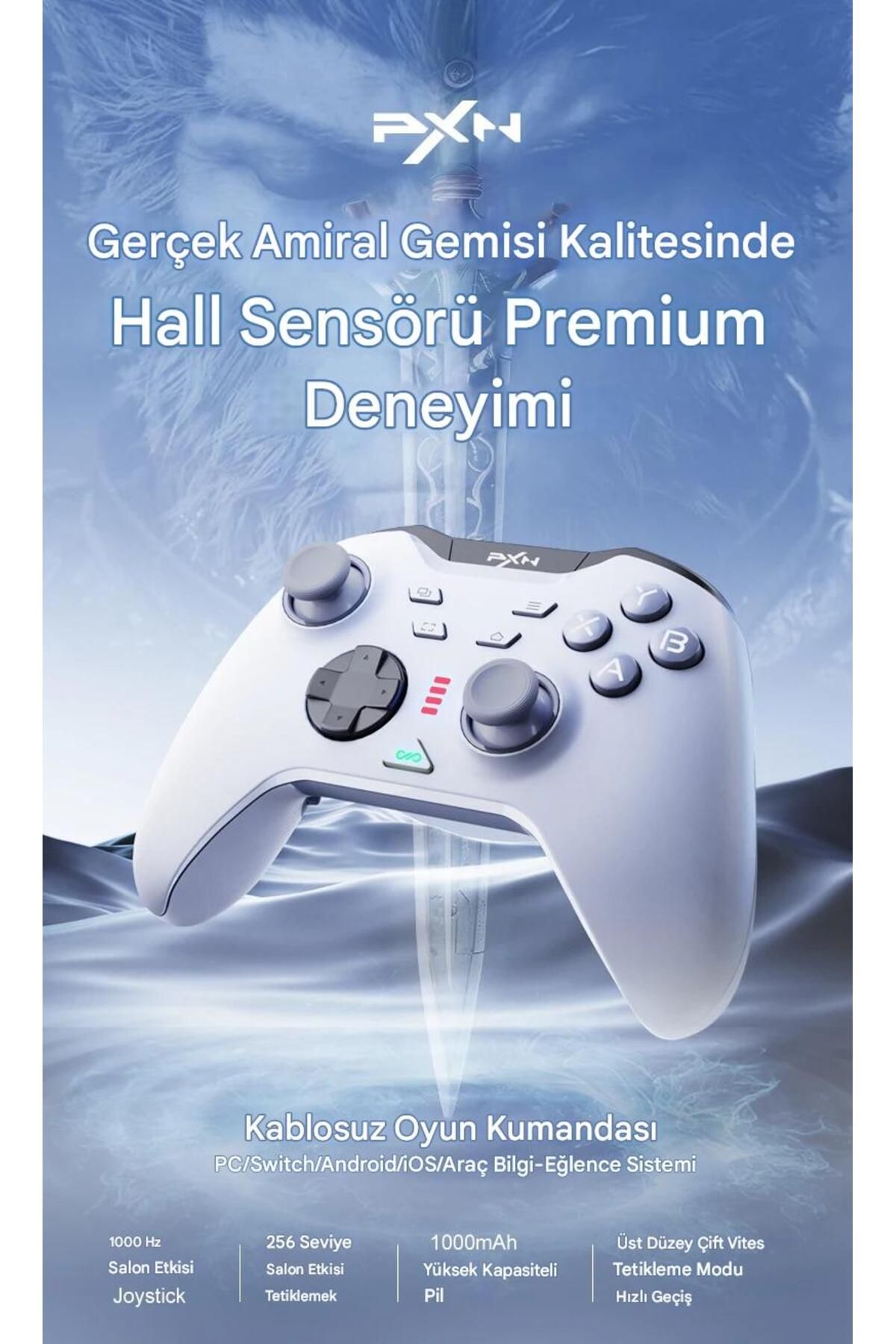 pxn P5 Kablosuz Oyun Denetleyicisi Hall Etkisi Gamepad Joystick Oyun Kolu Switch/PC/iOS/Android