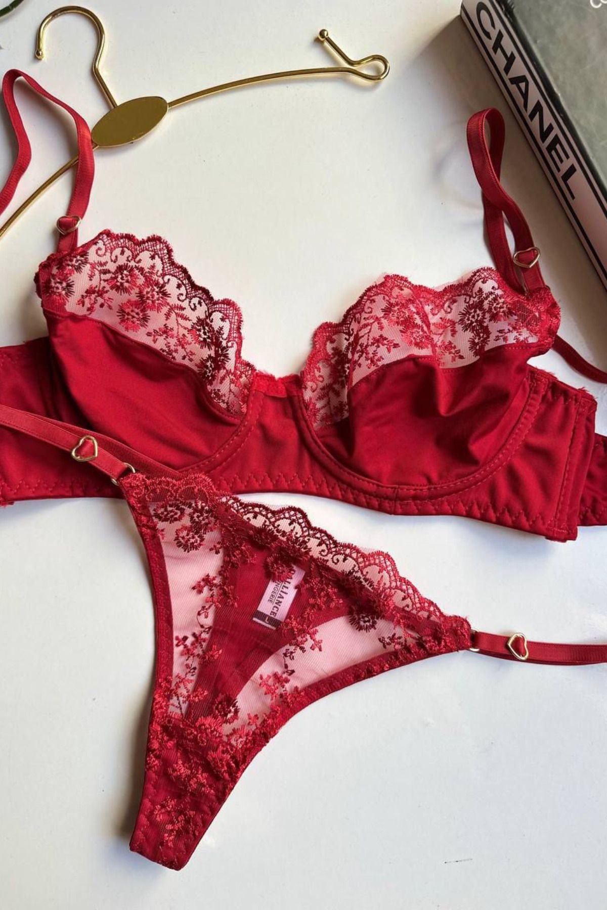 RosalynStore Rosalyn Dantel Detaylı Transparan Şık Sütyen Takımı