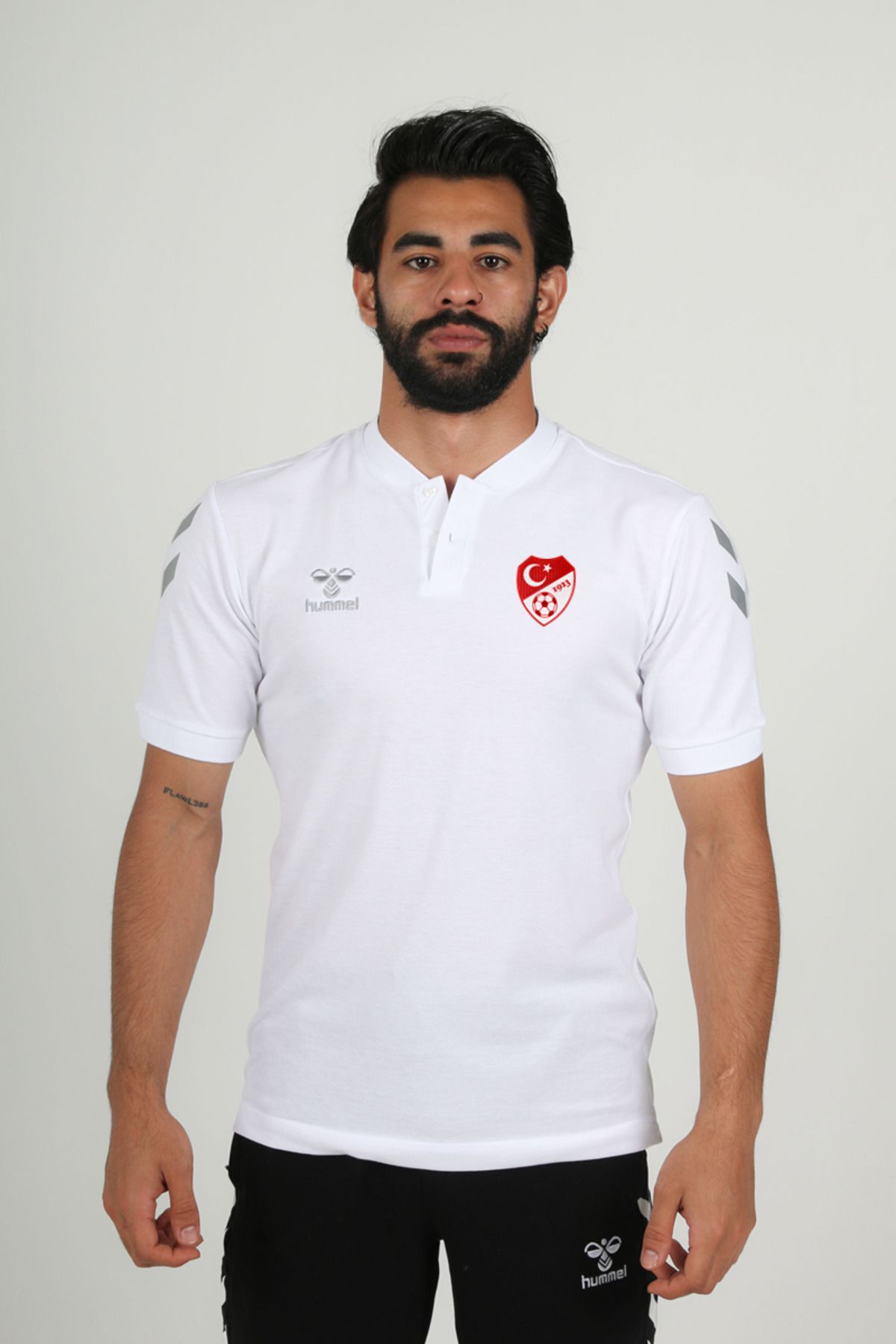 hummel TFF HAKEM Armin Pamuklu Bebe Yaka Tişört Beyaz-M