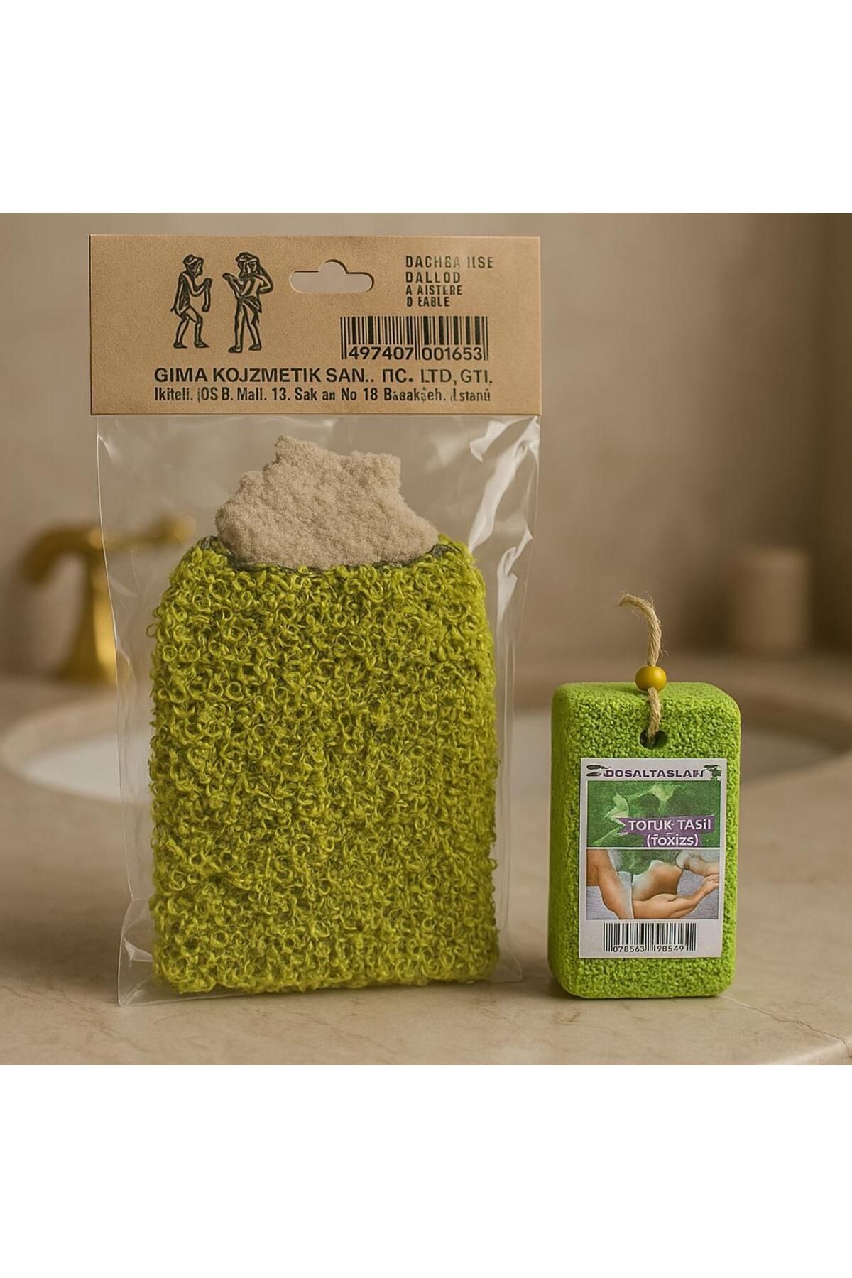 Fahra Natural Doğal Kese & Topuk Taşı İkilisi Yeşil